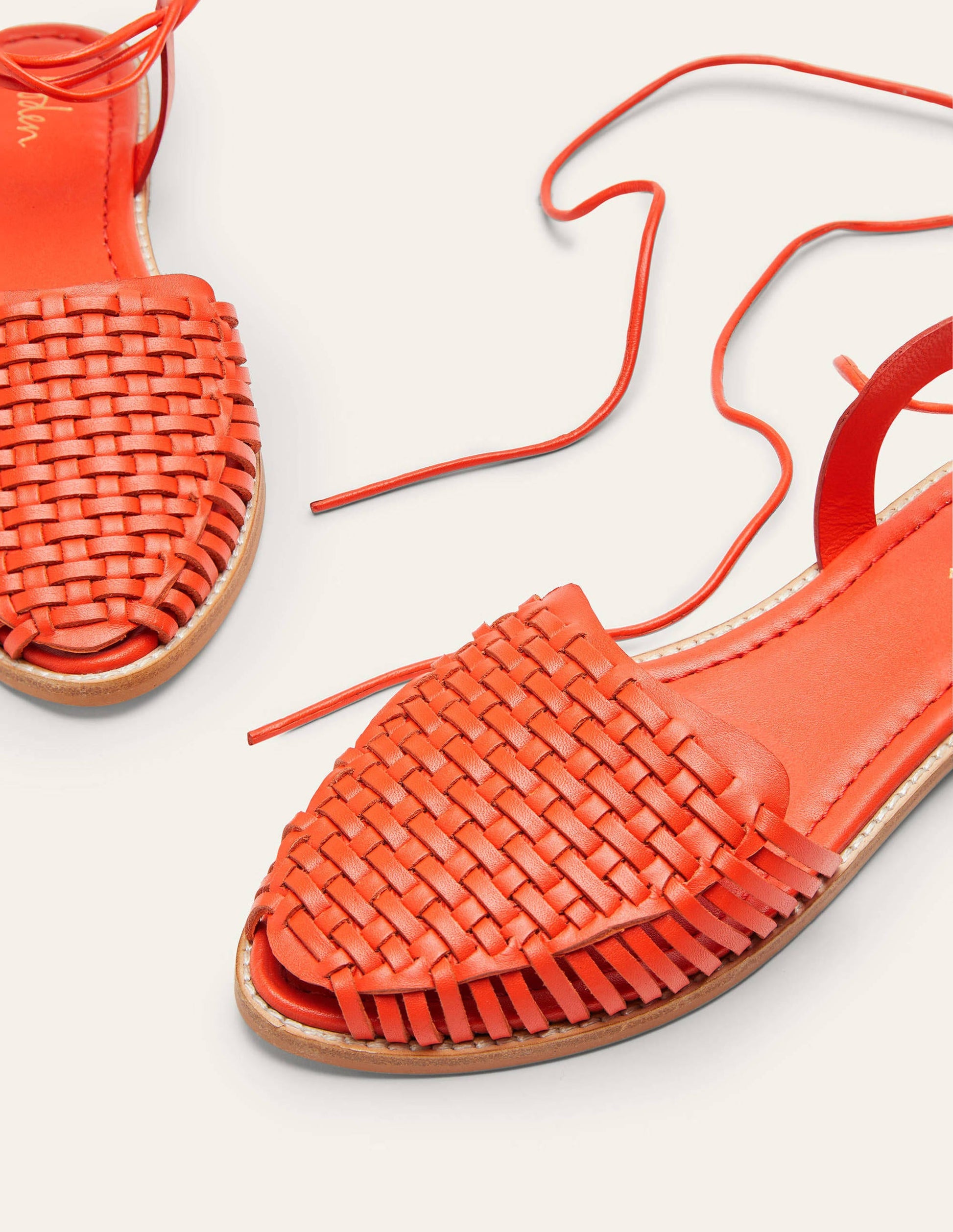 Sandales Huarache en cuir-Papaye vif-2