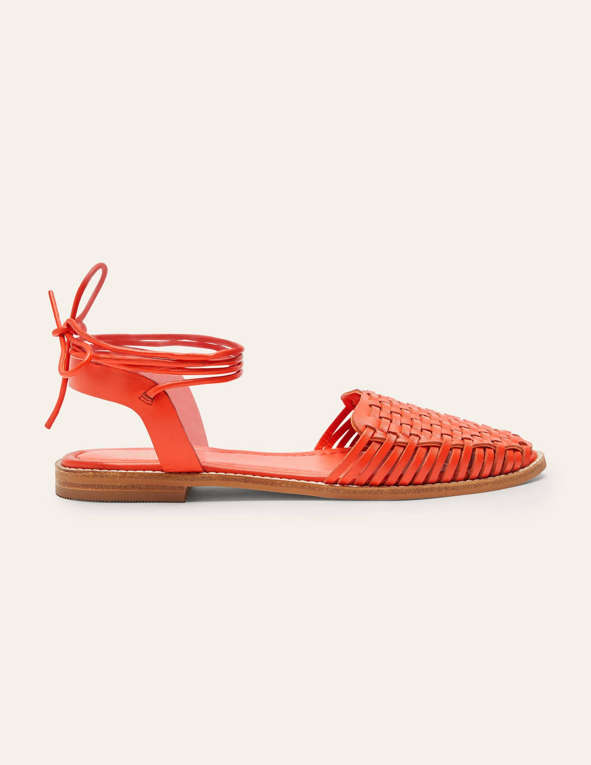 Sandales Huarache en cuir-Papaye vif - Image 3