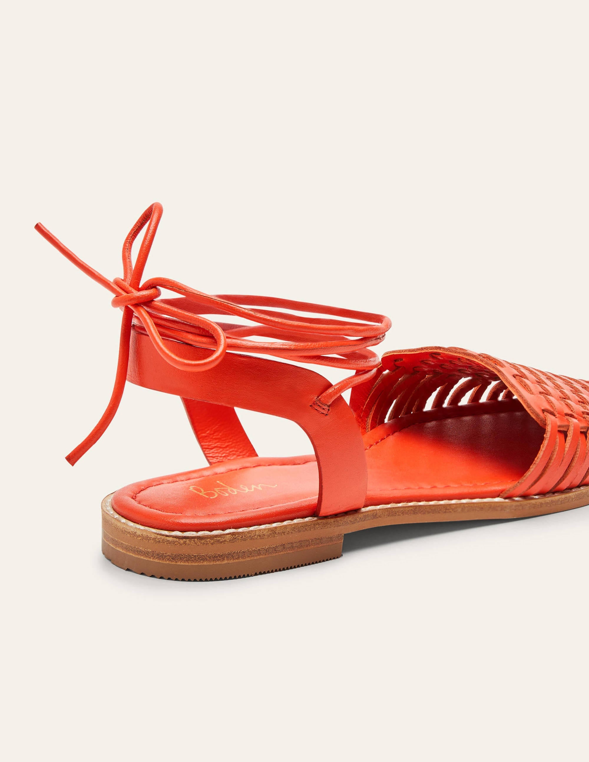 Sandales Huarache en cuir-Papaye vif - Image 4