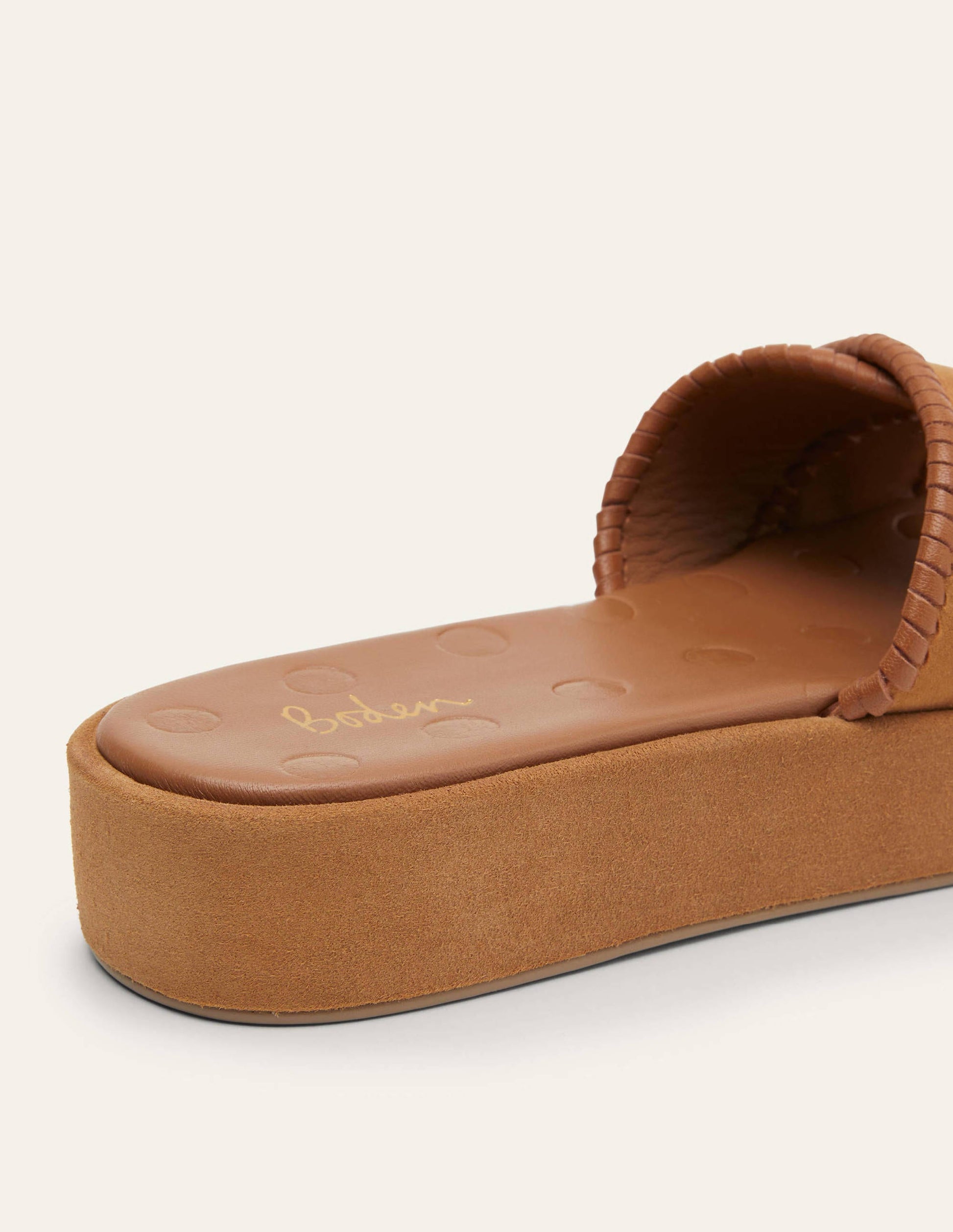 Plateausandalen aus Veloursleder-Hellbraun-4