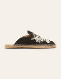 Embroidered Mule Espadrilles-Black Embroidery