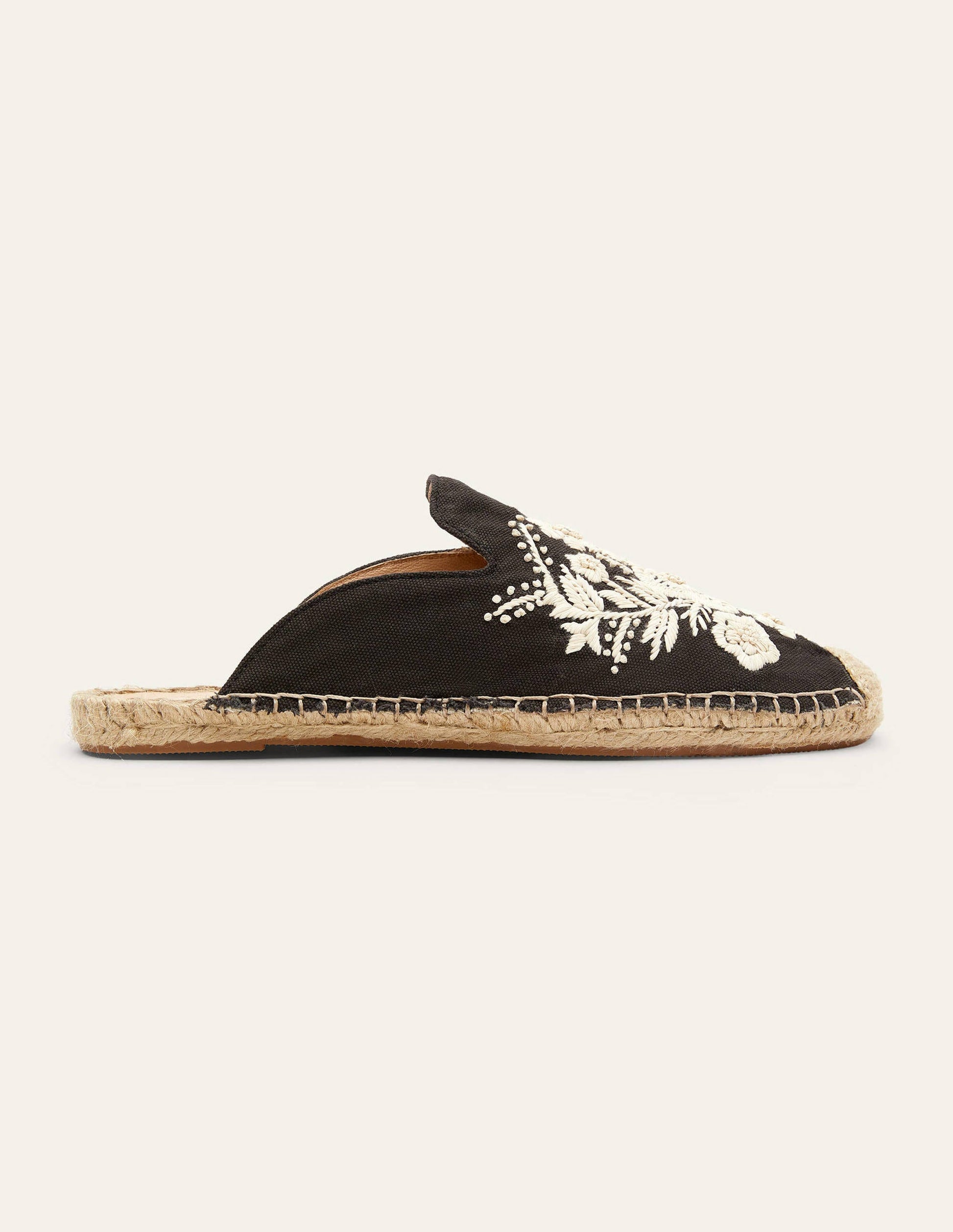 Embroidered Mule Espadrilles-Black Embroidery-1