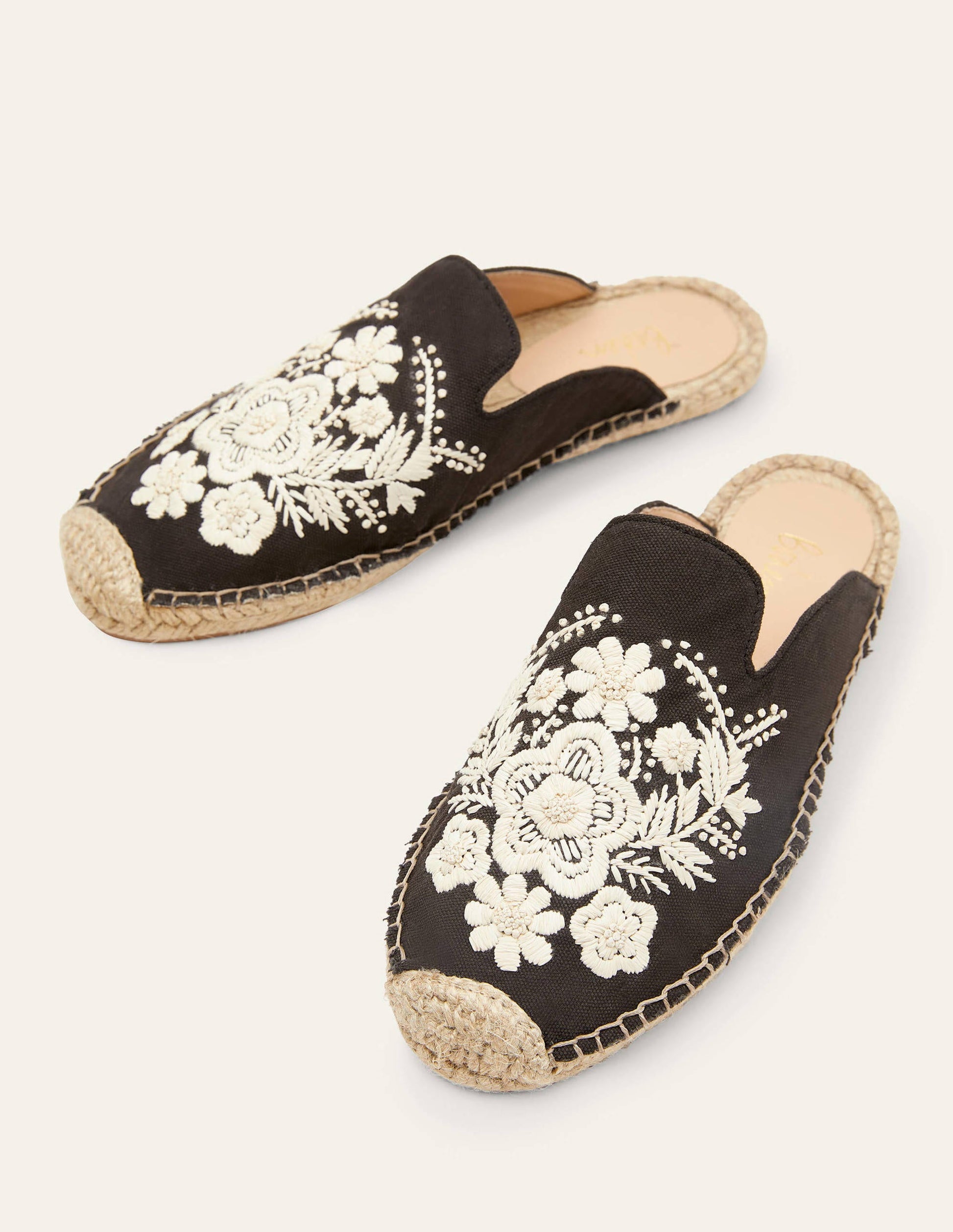 Embroidered Mule Espadrilles-Black Embroidery-2