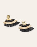 Boucles d'oreilles martelées à franges-Noir