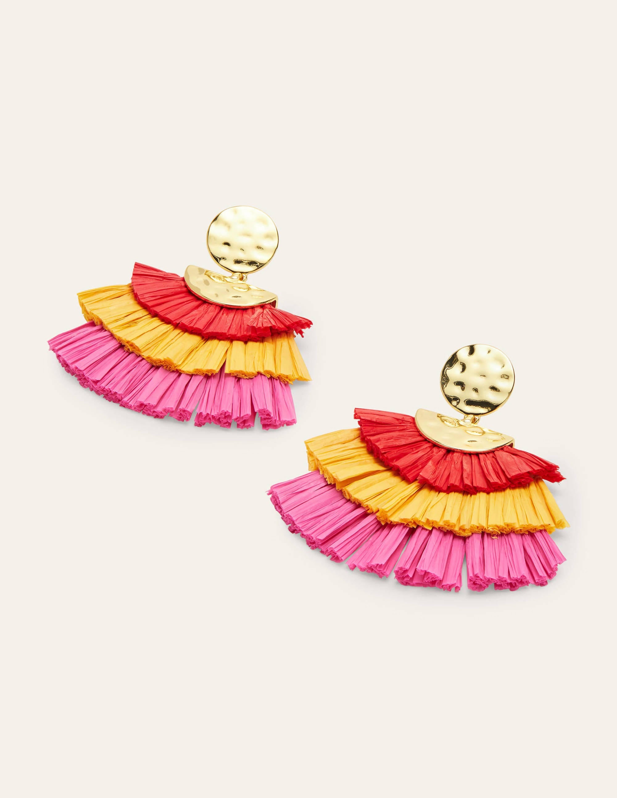 Boucles d'oreilles martelées à franges-Multi - Image 1