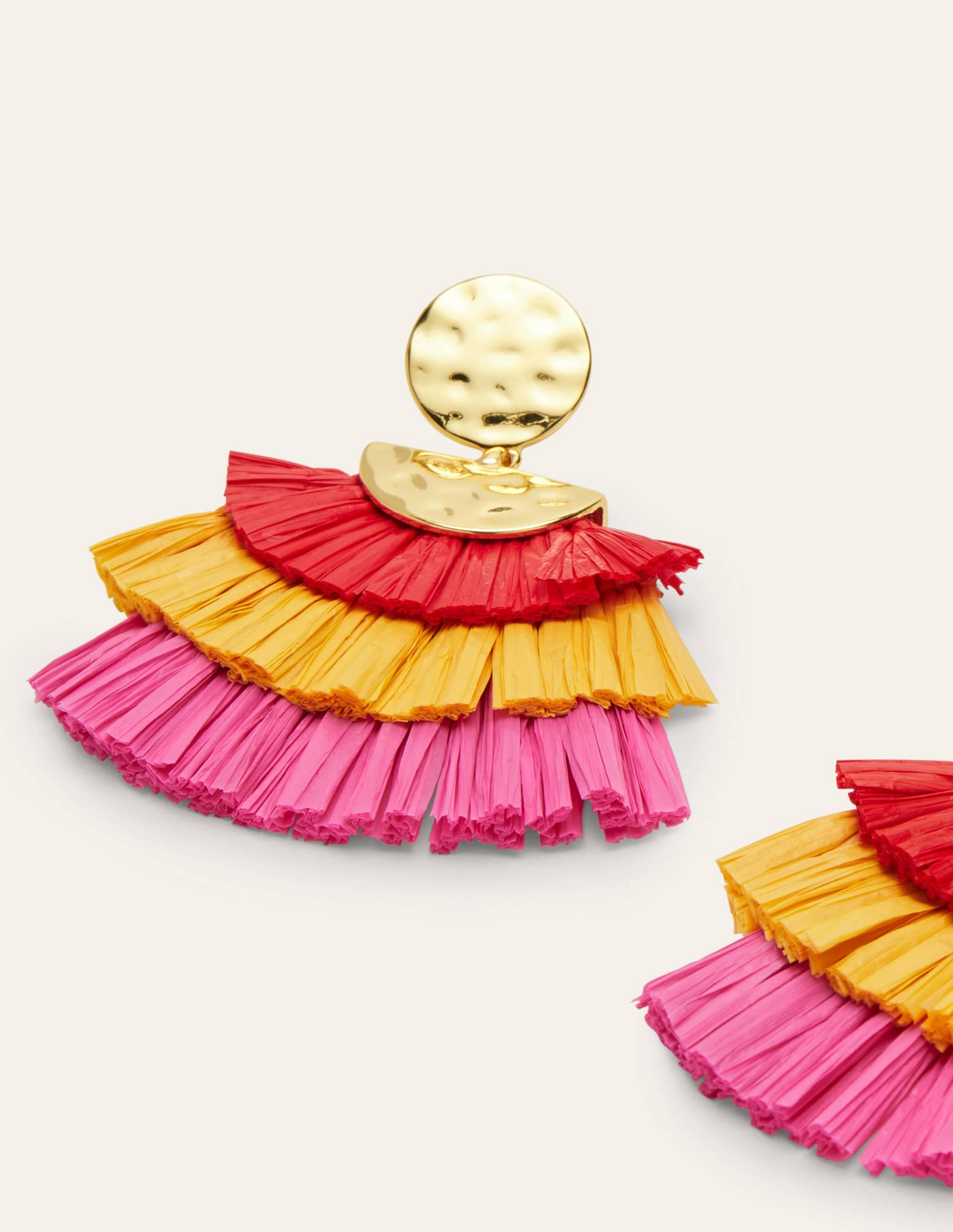 Boucles d'oreilles martelées à franges-Multi - Image 2