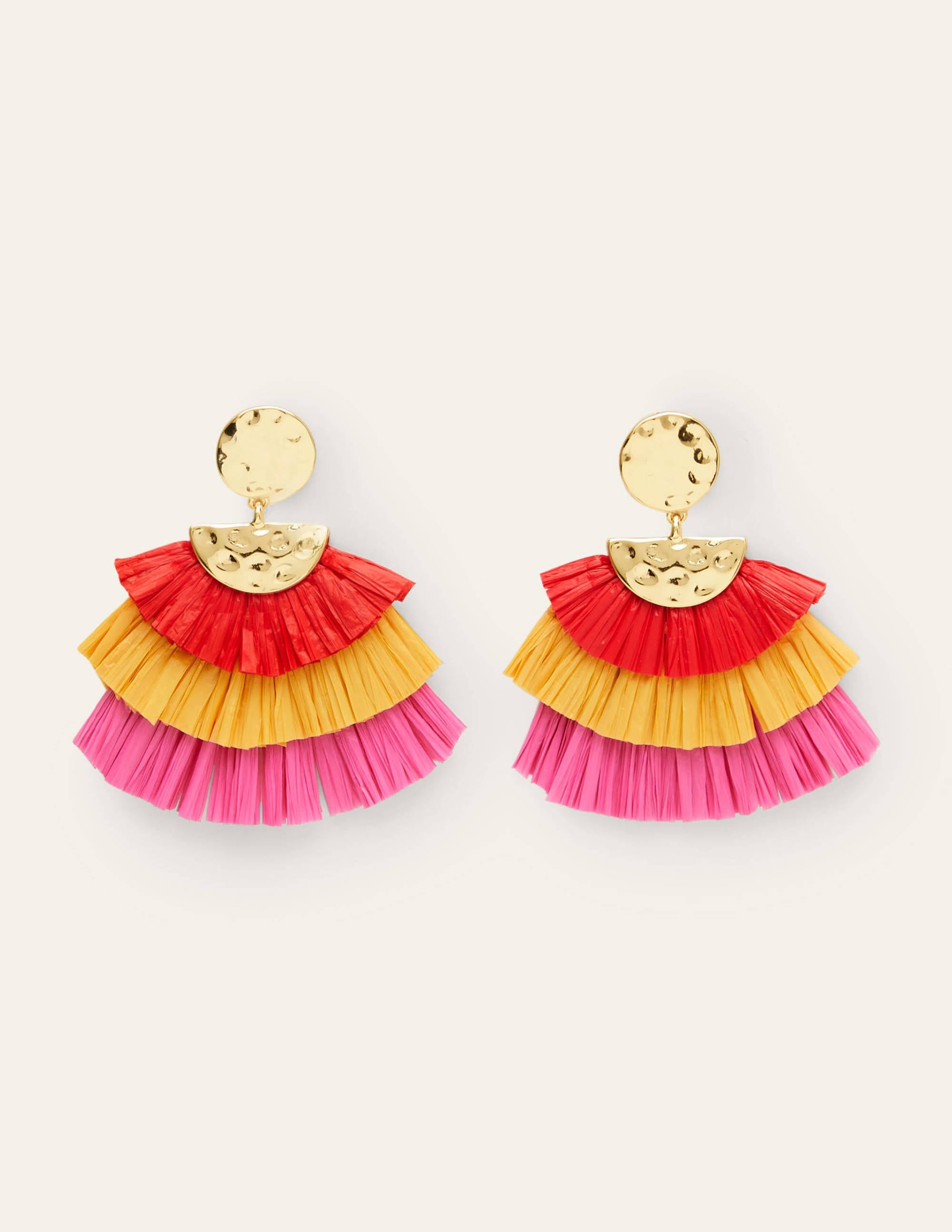 Boucles d'oreilles martelées à franges-Multi - Image 3