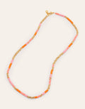 Beaded Necklace-Pink Multi