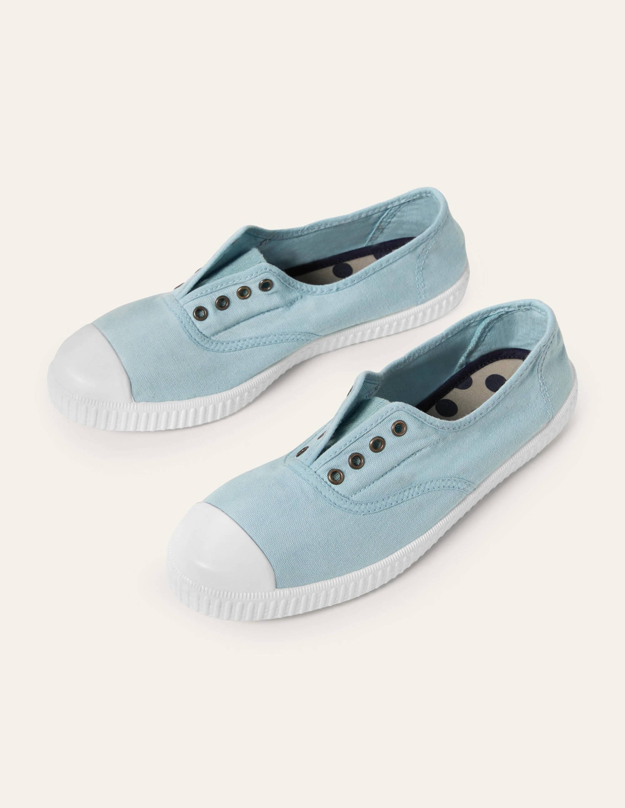 Laceless Canvas Plimsoll-Light Blue - Image 1