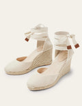 Cassie Espadrilles mit hohem Keilabsatz-Hellbeige