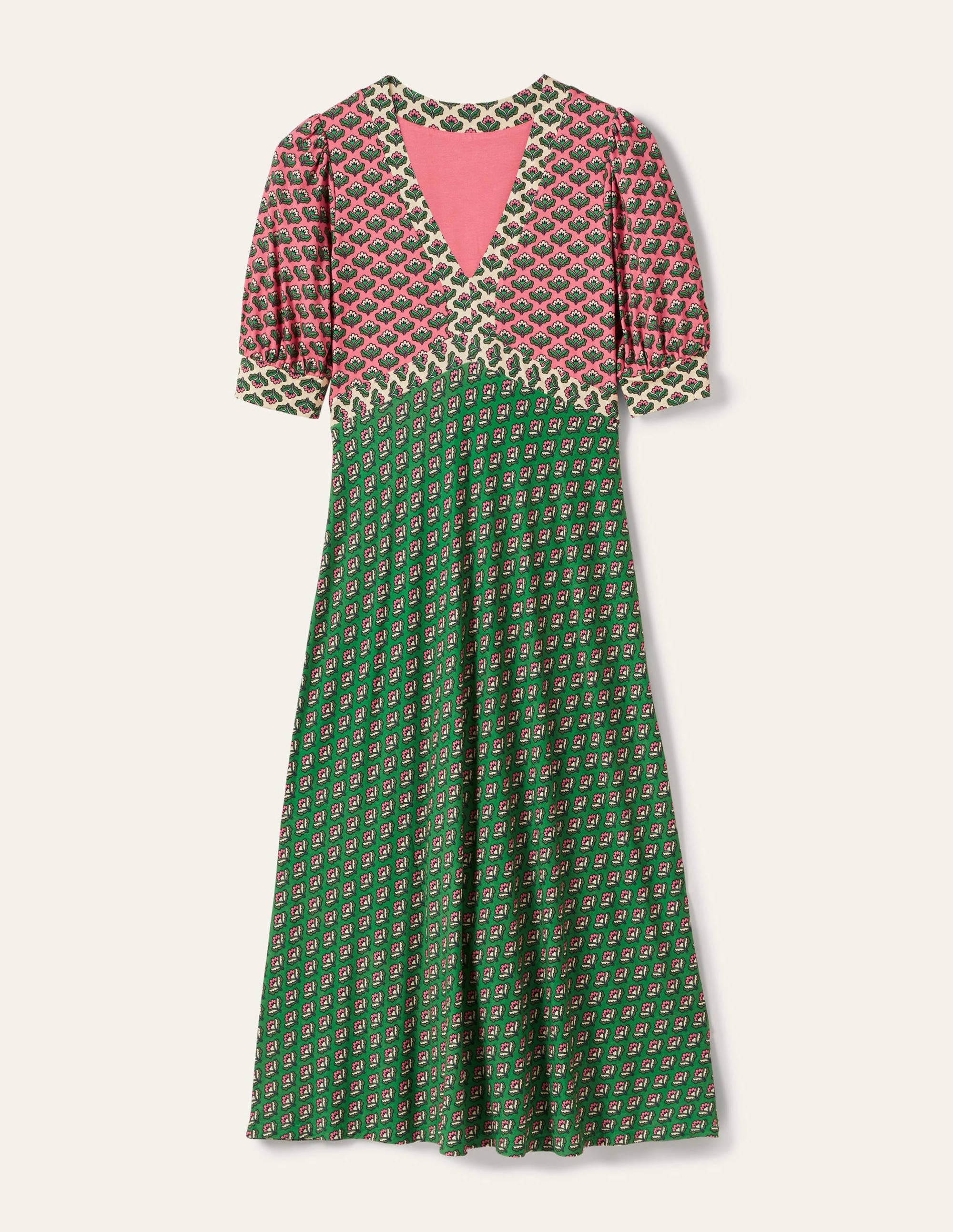 Robe midi Eva en jersey-Motif Oriental Bud azalée - Image 5
