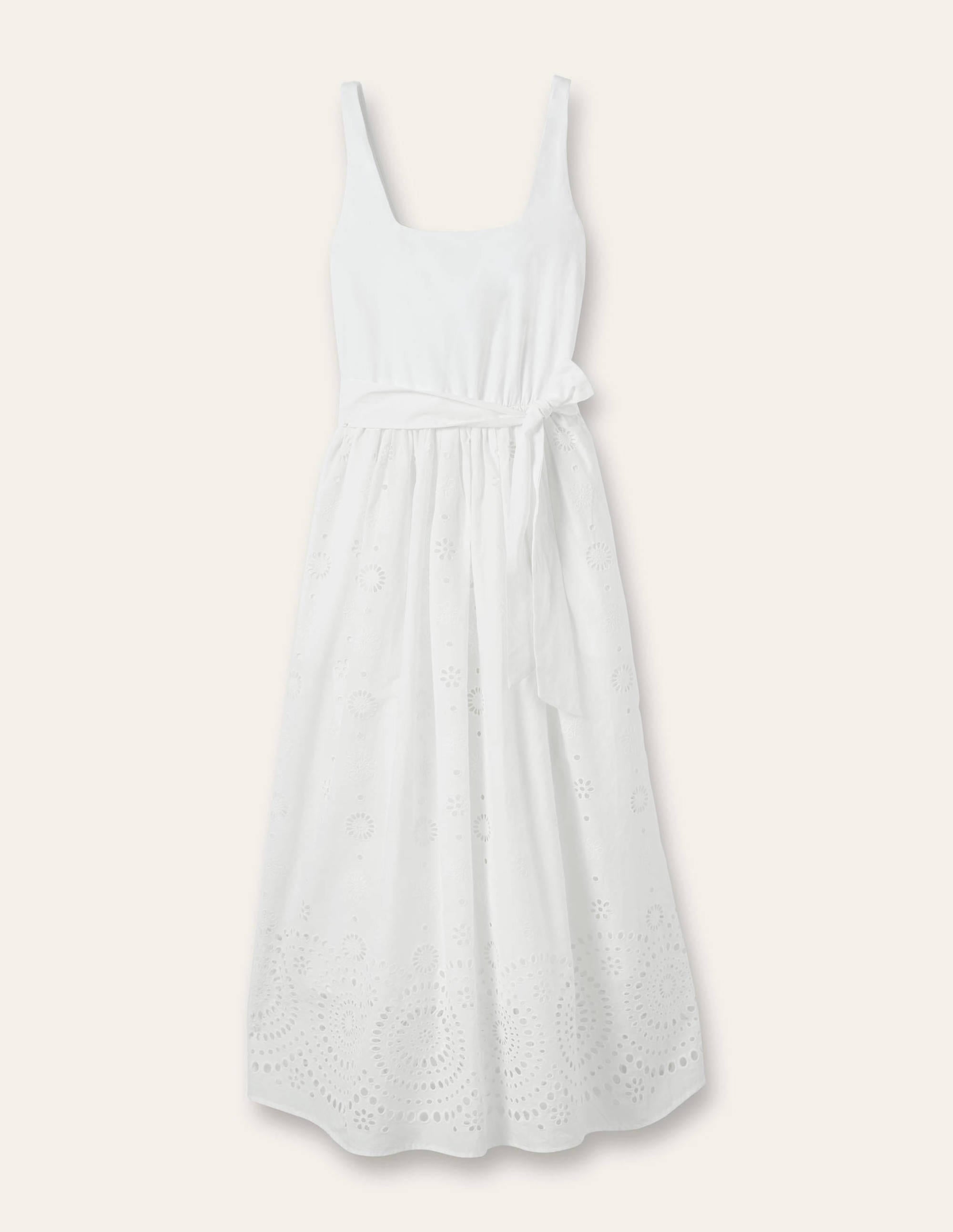 Midikleid mit Lochstickereimix-Weiß - Image 5