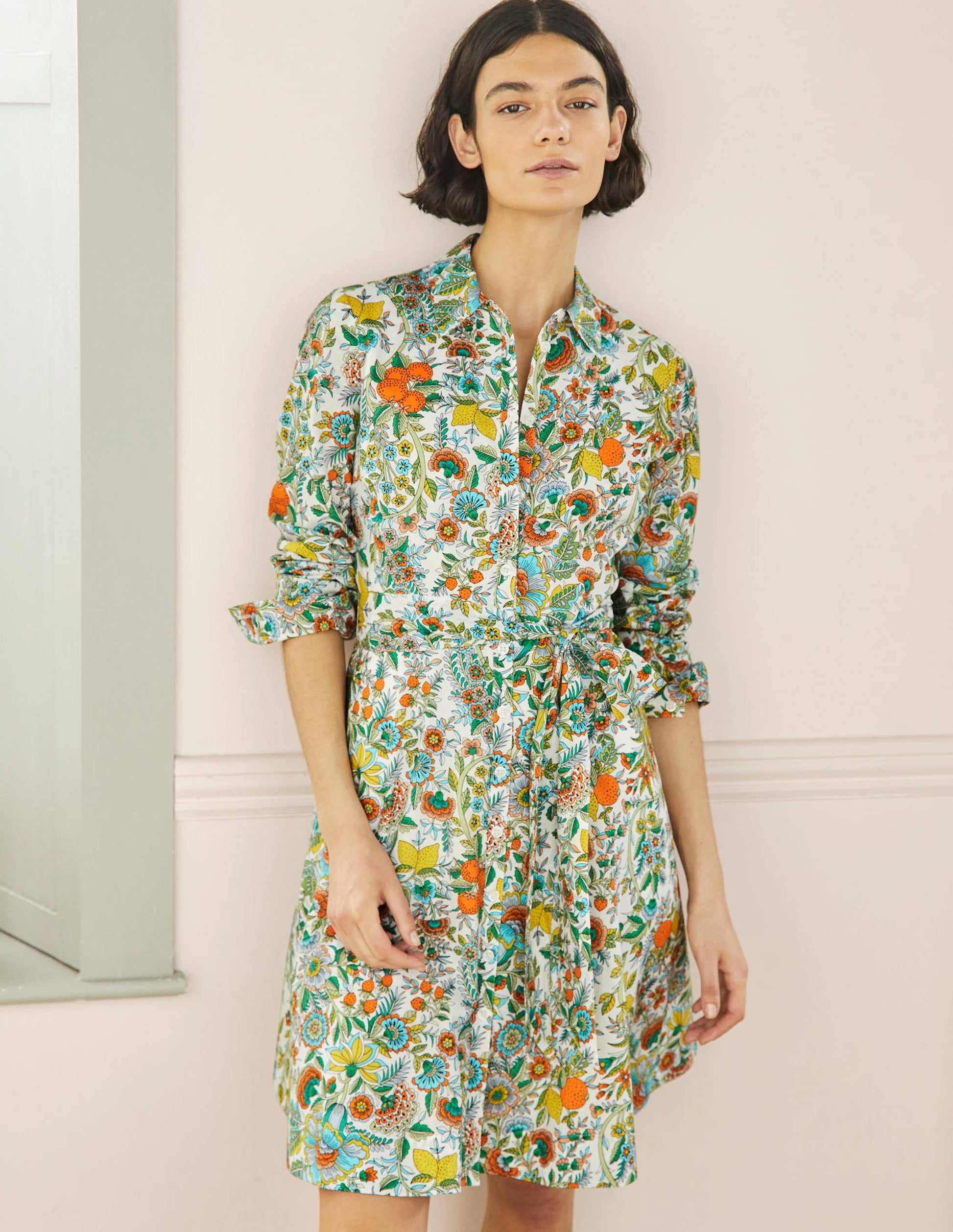 Robe-chemise Kitty-Ivoire, citron pétillant-1