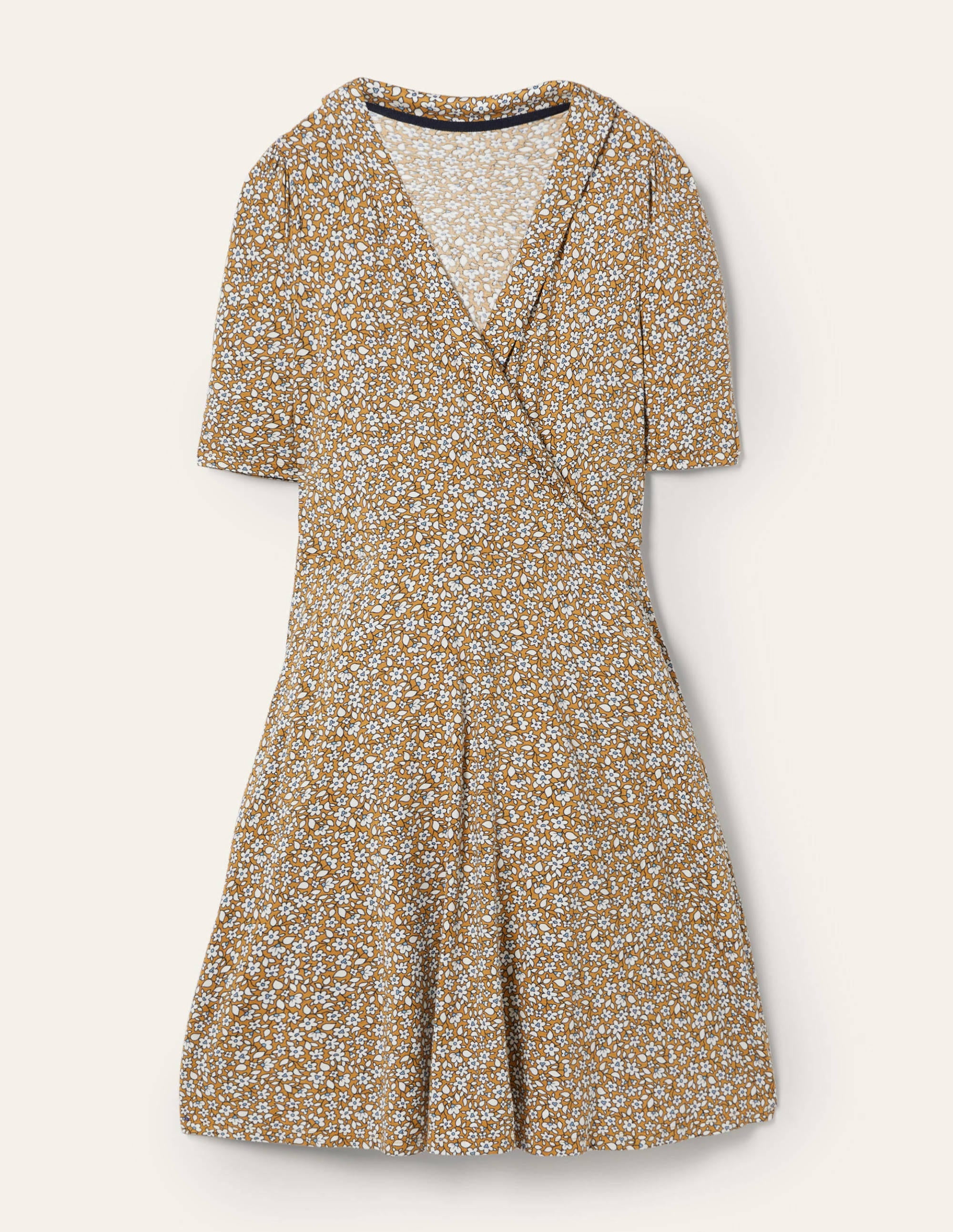 Robe à effet portefeuille fixe en jersey-Brioche, motif Blooming Bud - Image 5