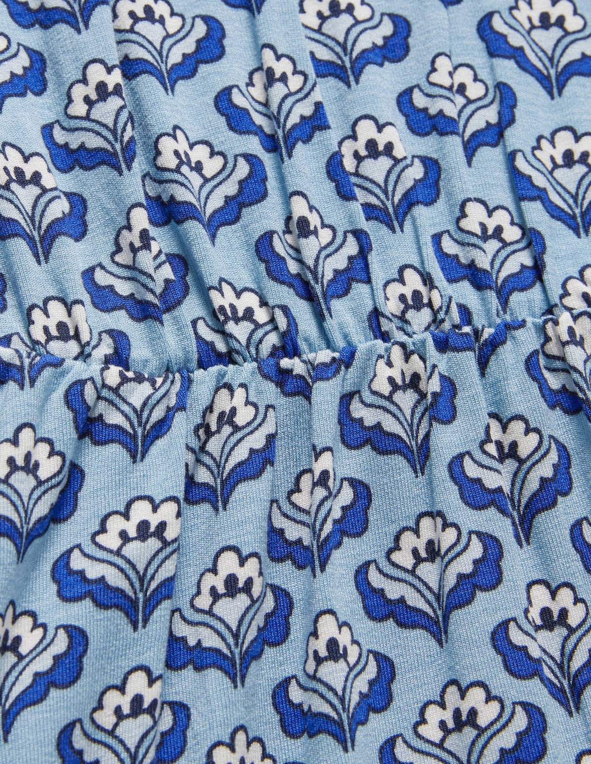 Jerseykleid mit Flatterärmeln-Graublau, Orientalische Knospen - Image 5