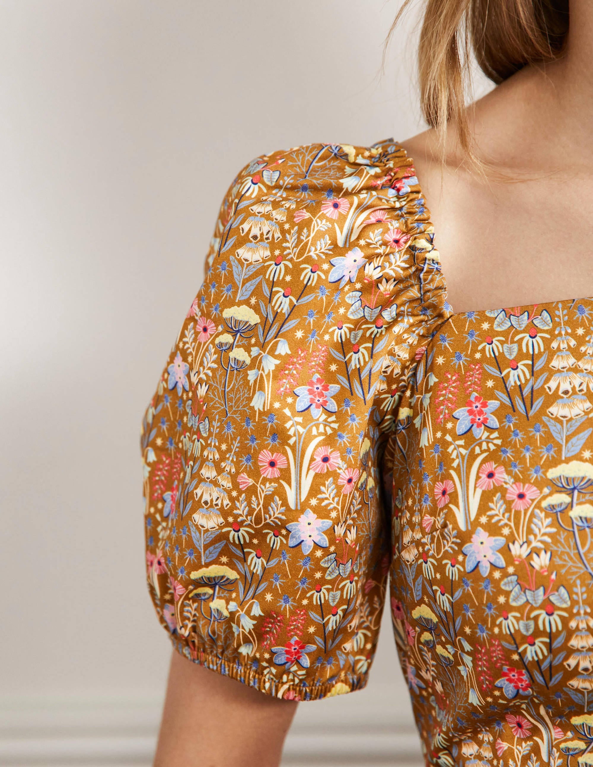 Mini-robe à manches bouffantes-Encens, motif Wildflower Bloom - Image 2