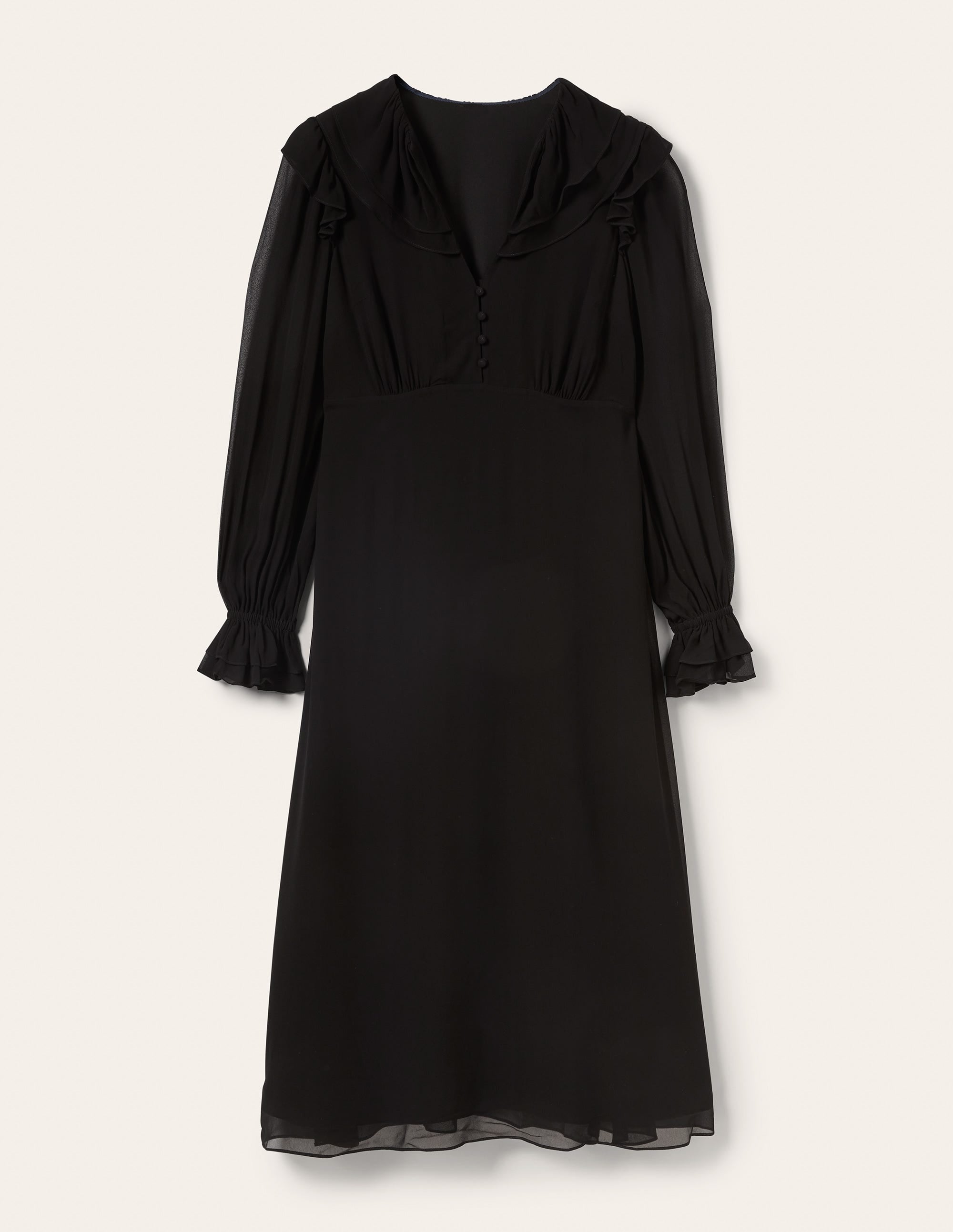 Lara Midikleid mit Rüschen-Schwarz - Image 6