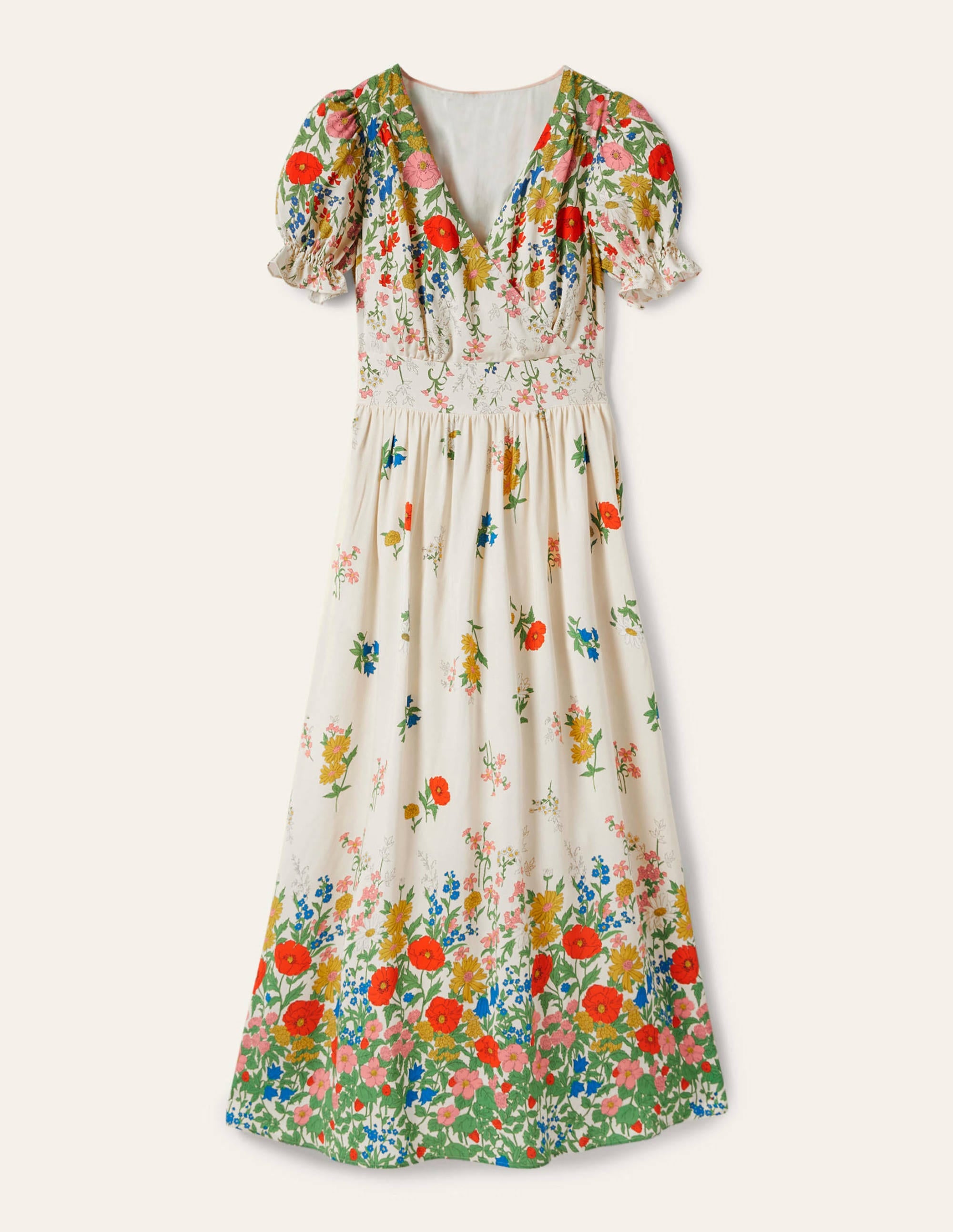 Tessa Maxikleid-Naturweiß, Gartenblumen - Image 5