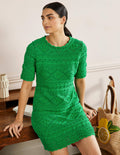 Robe Claudia texturée en maille-Vert des Highlands