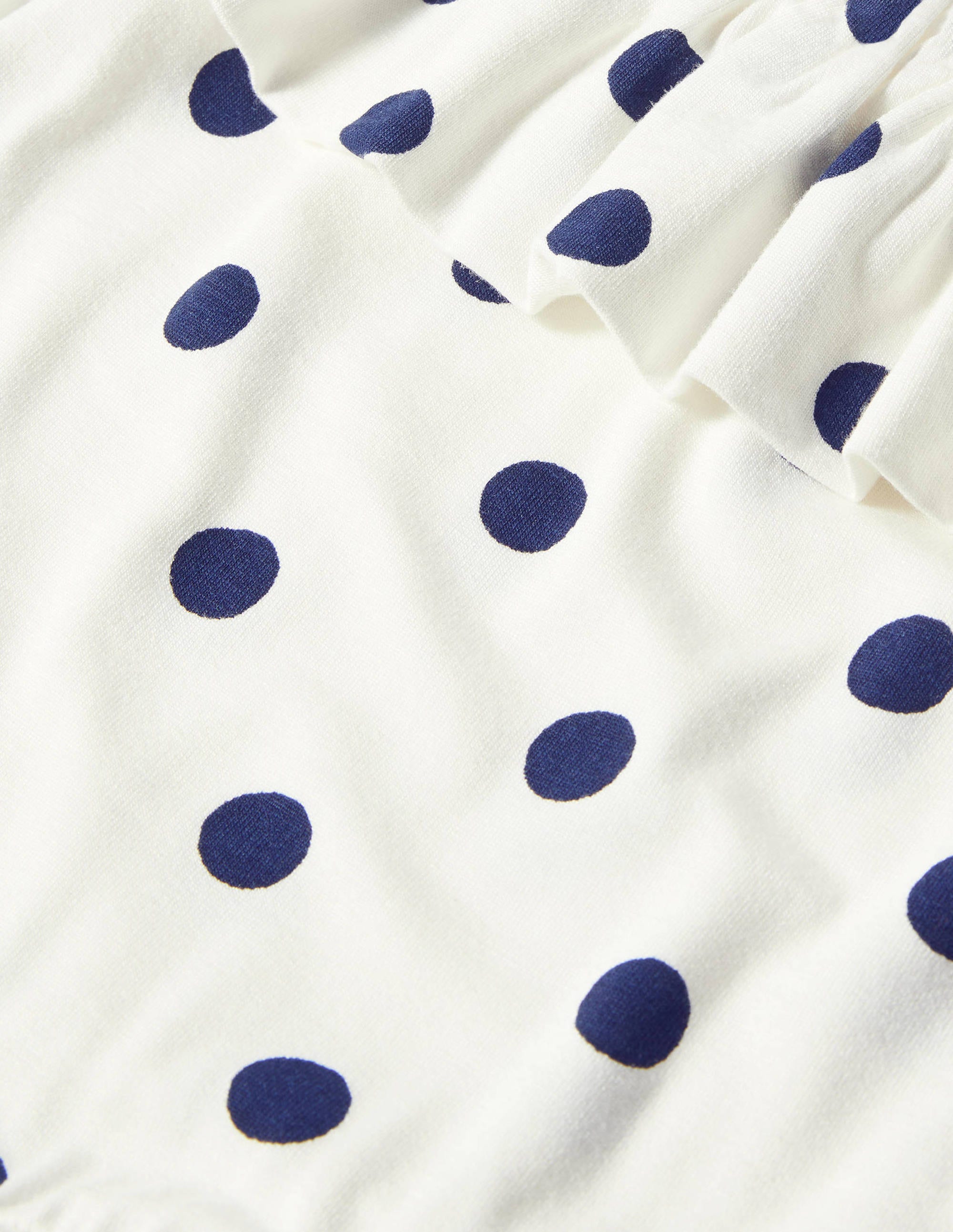 Ruffle Neck Jersey Midi Dress-Ivory Spot - Image 5