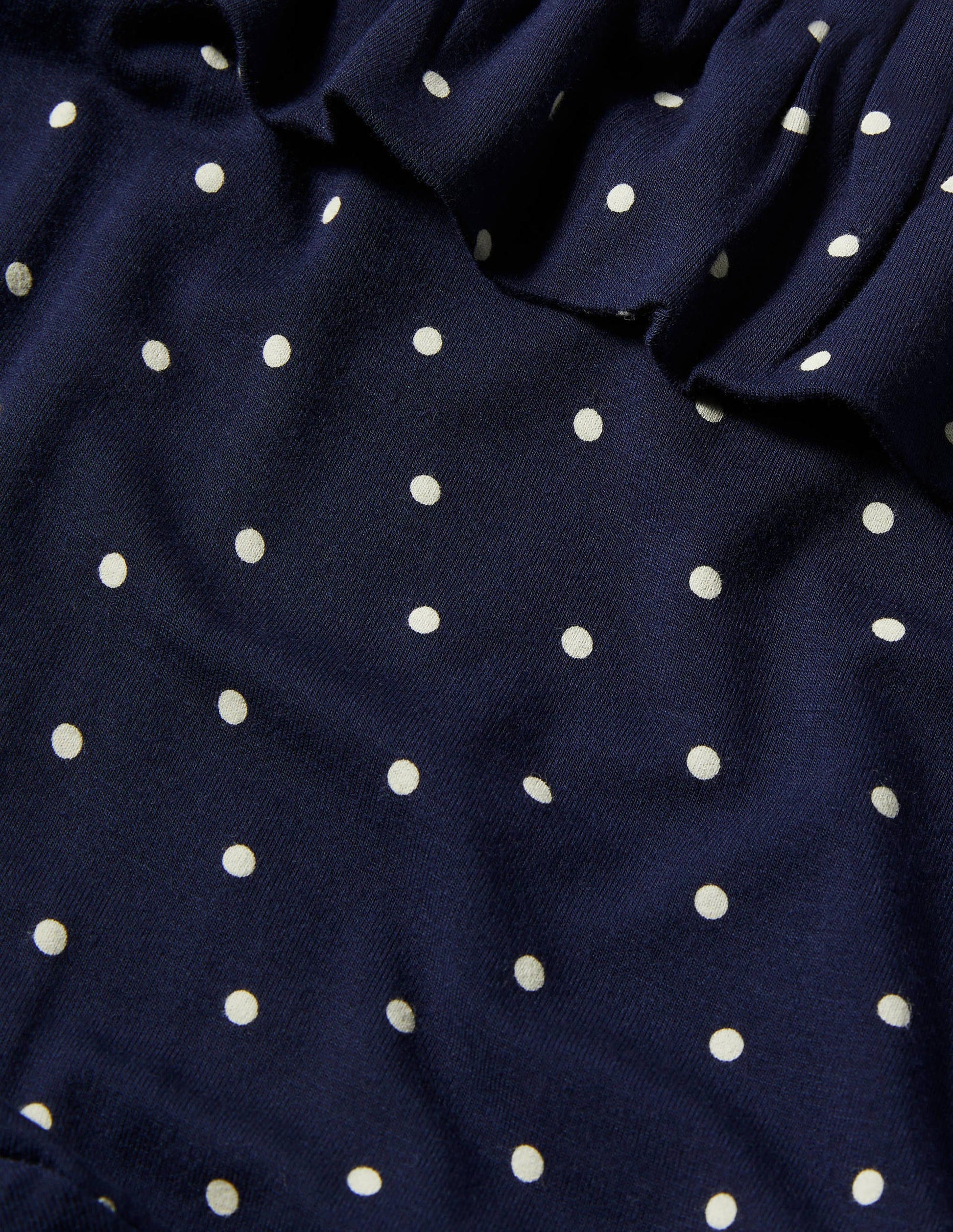Ruffle Neck Jersey Midi Dress-French Navy, Pin Dot-4