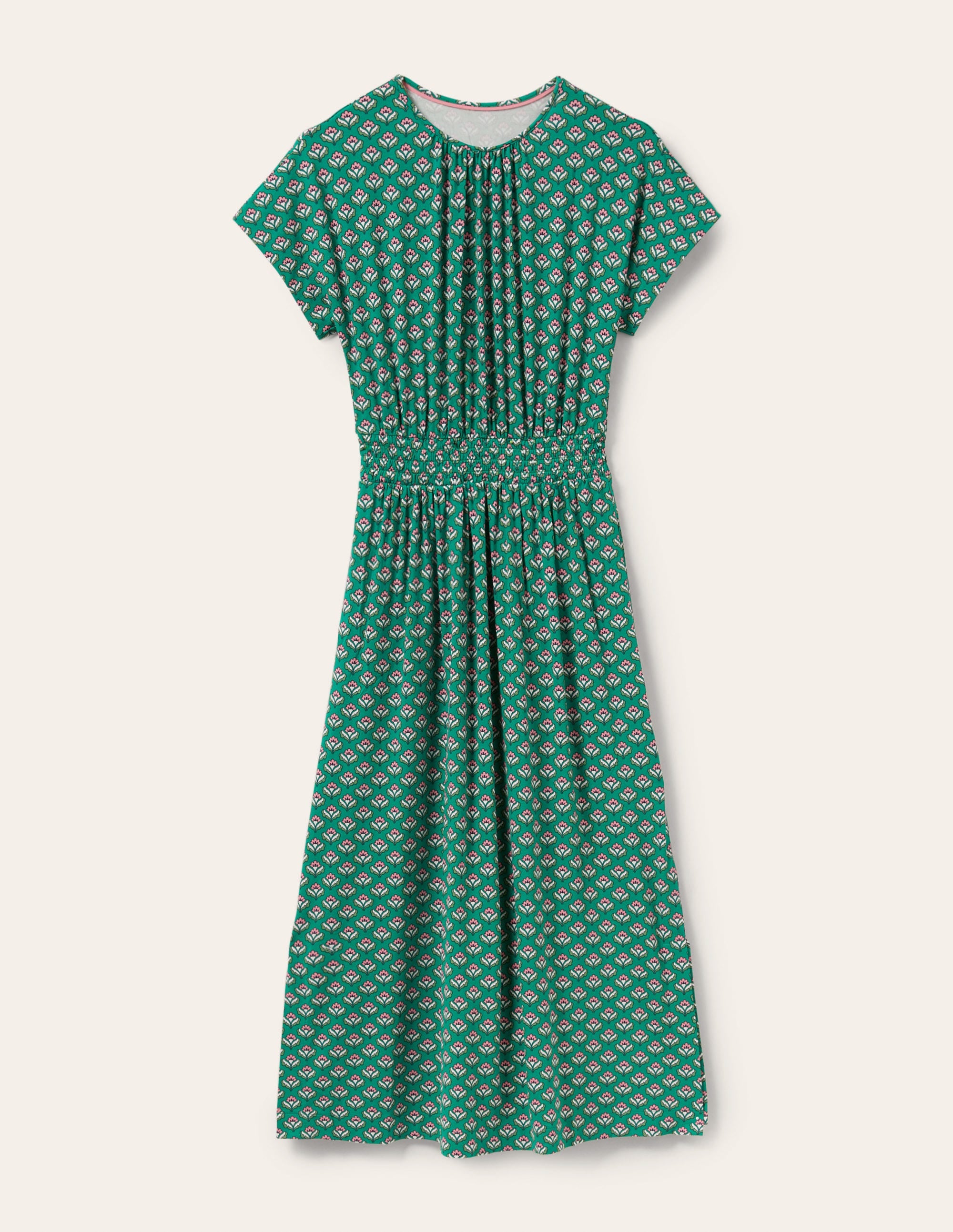 Robe midi en jersey-Motif géométrique vert des Highlands - Image 7