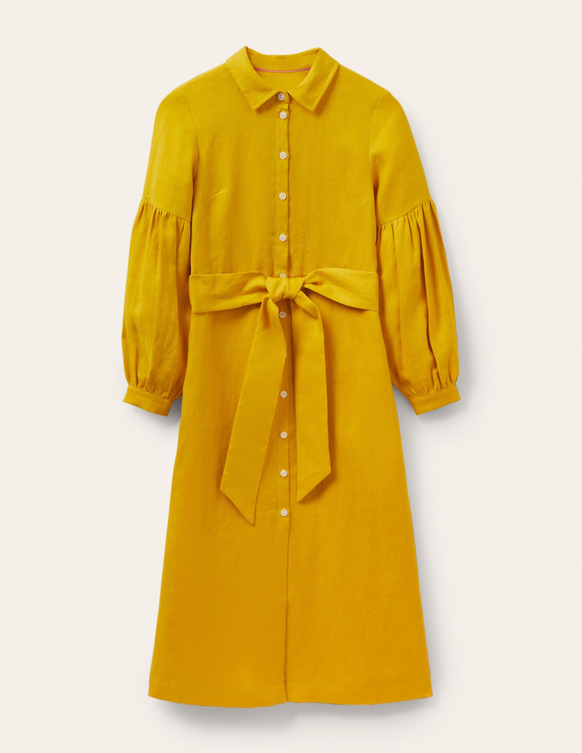 Robe-chemise midi à manches blousantes-Rayon de miel-5