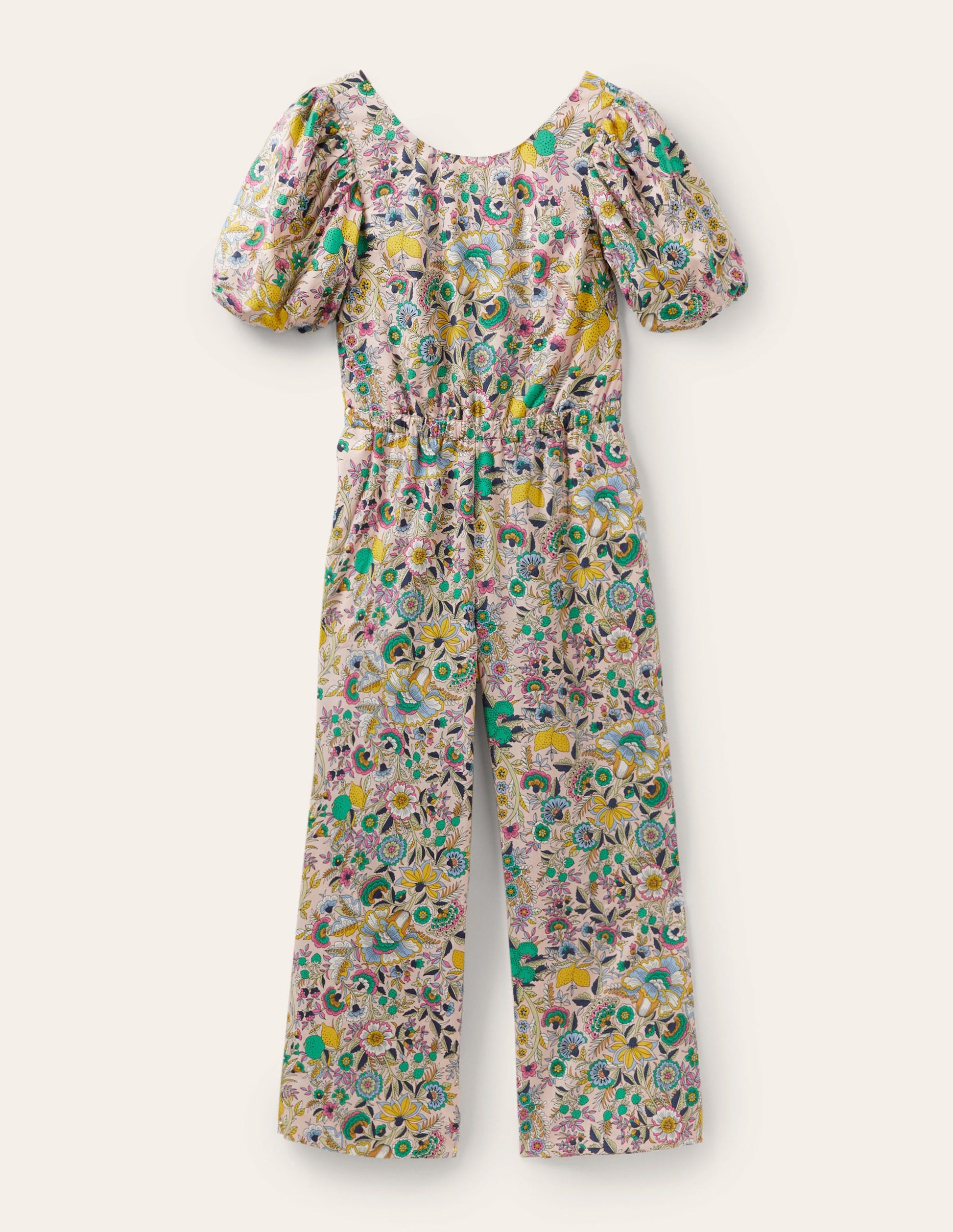 Back Detail Jumpsuit-Pink Tropic Meadow-5