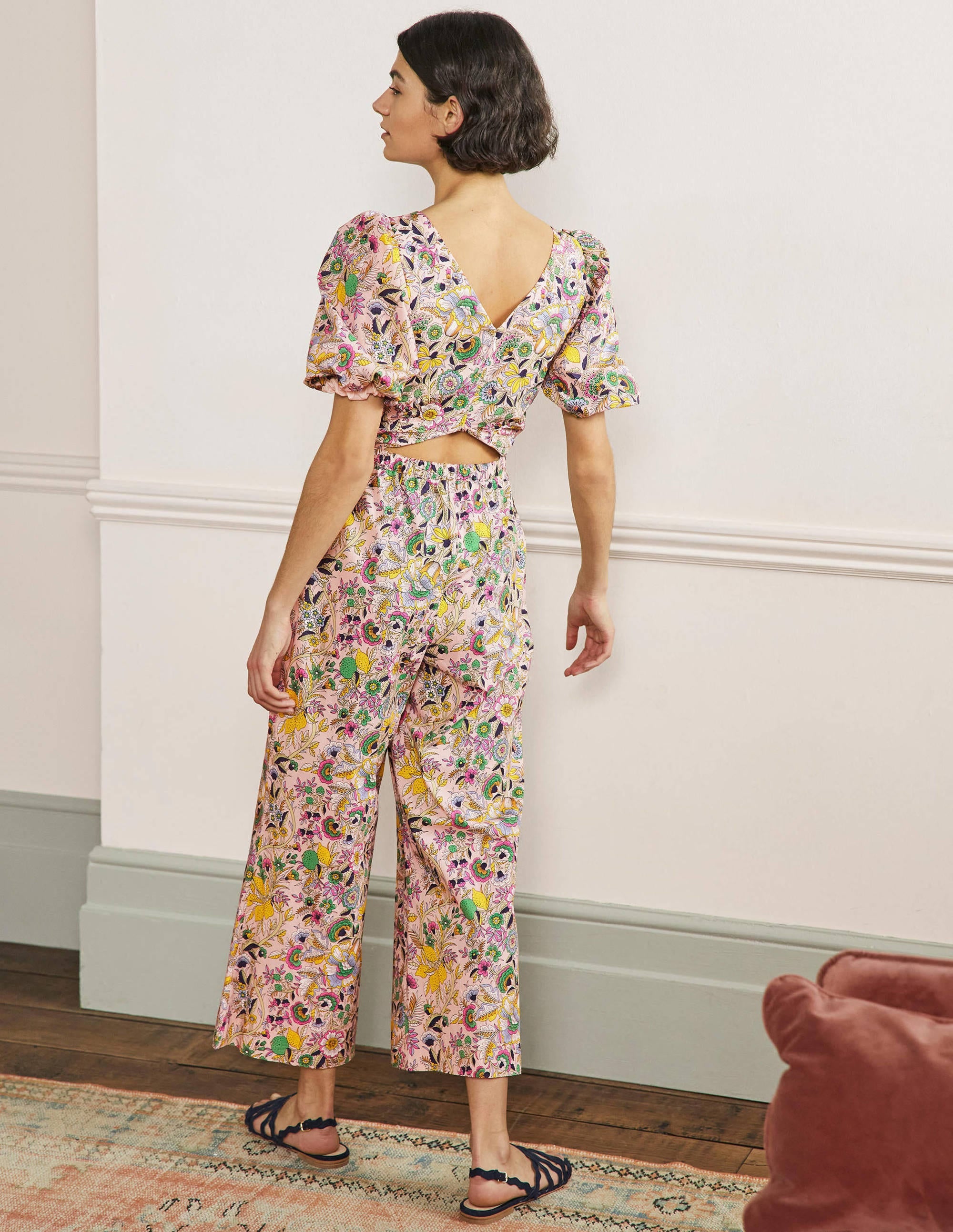 Combinaison avec détail à l'arrière-Motif Tropic Meadow rose - Image 3