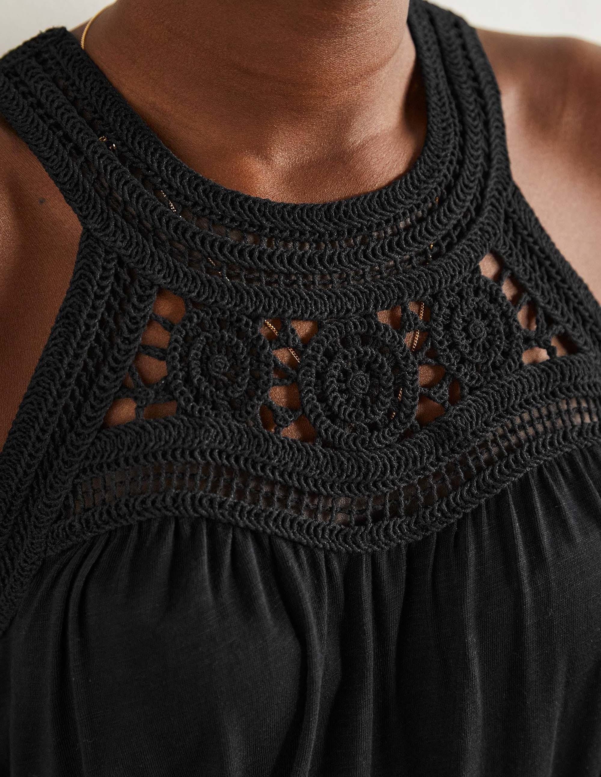 Robe midi Anais en jersey-Noir - Image 2