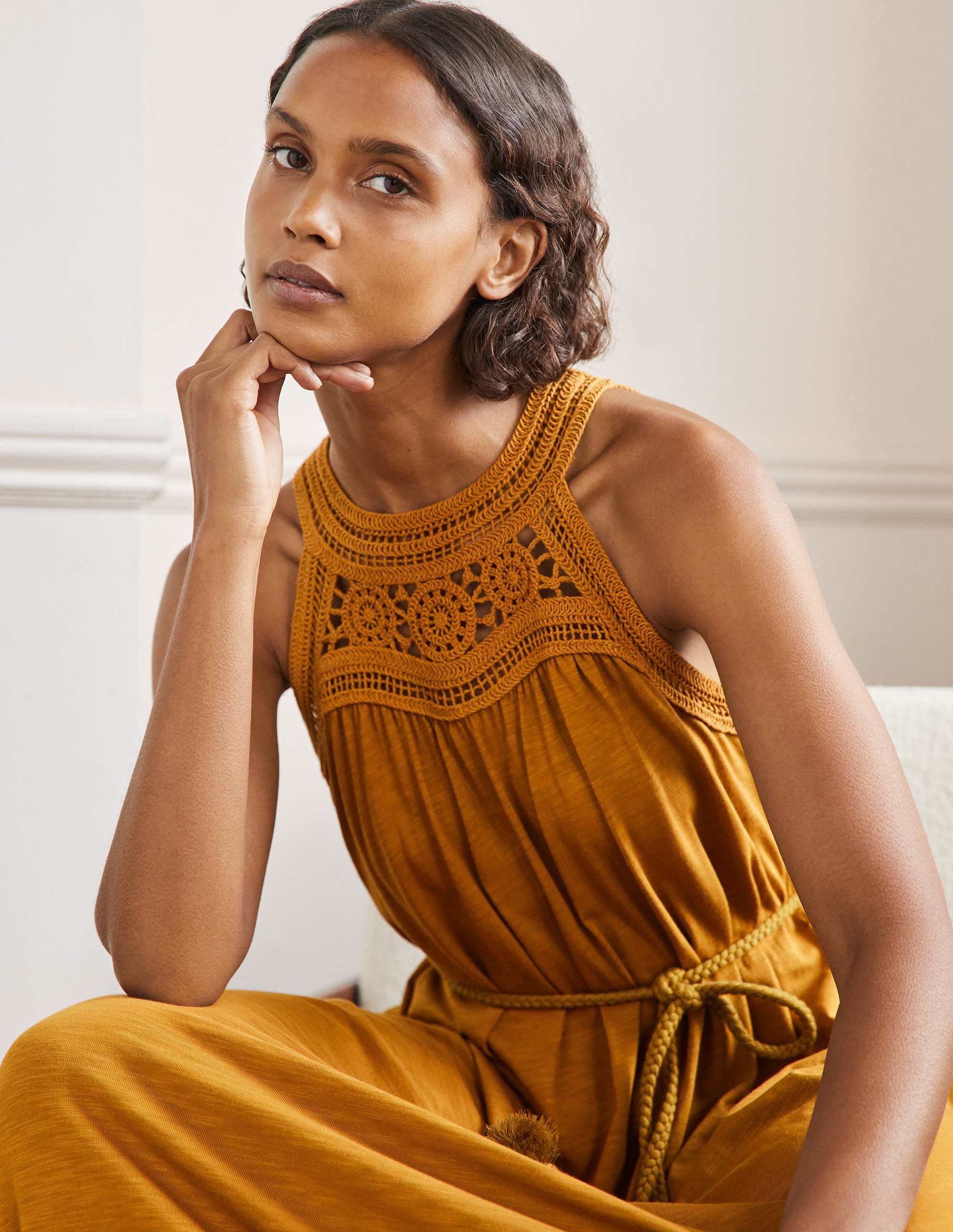 Robe midi Anais en jersey-Encens - Image 5