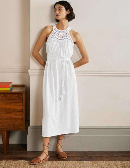 Anais Jersey-Midikleid-Weiß