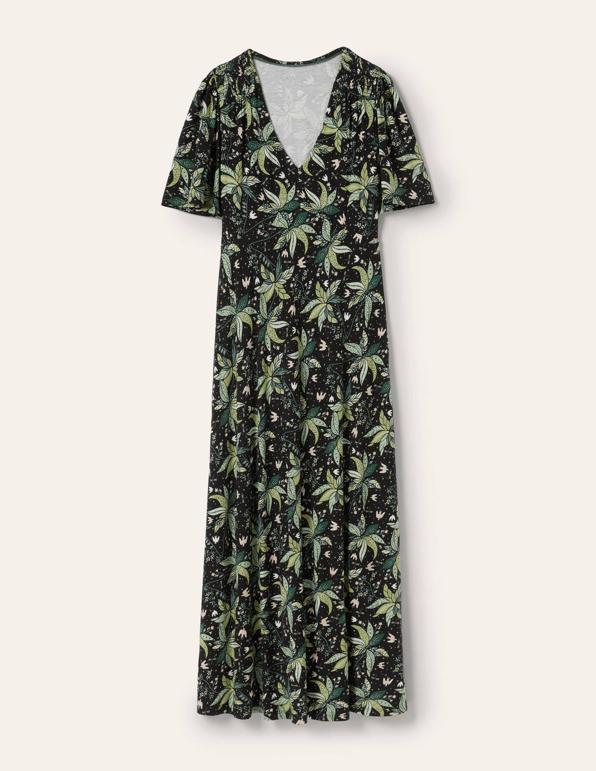 Jersey-Midikleid-Schwarz, Orientalisches Muster - Image 5