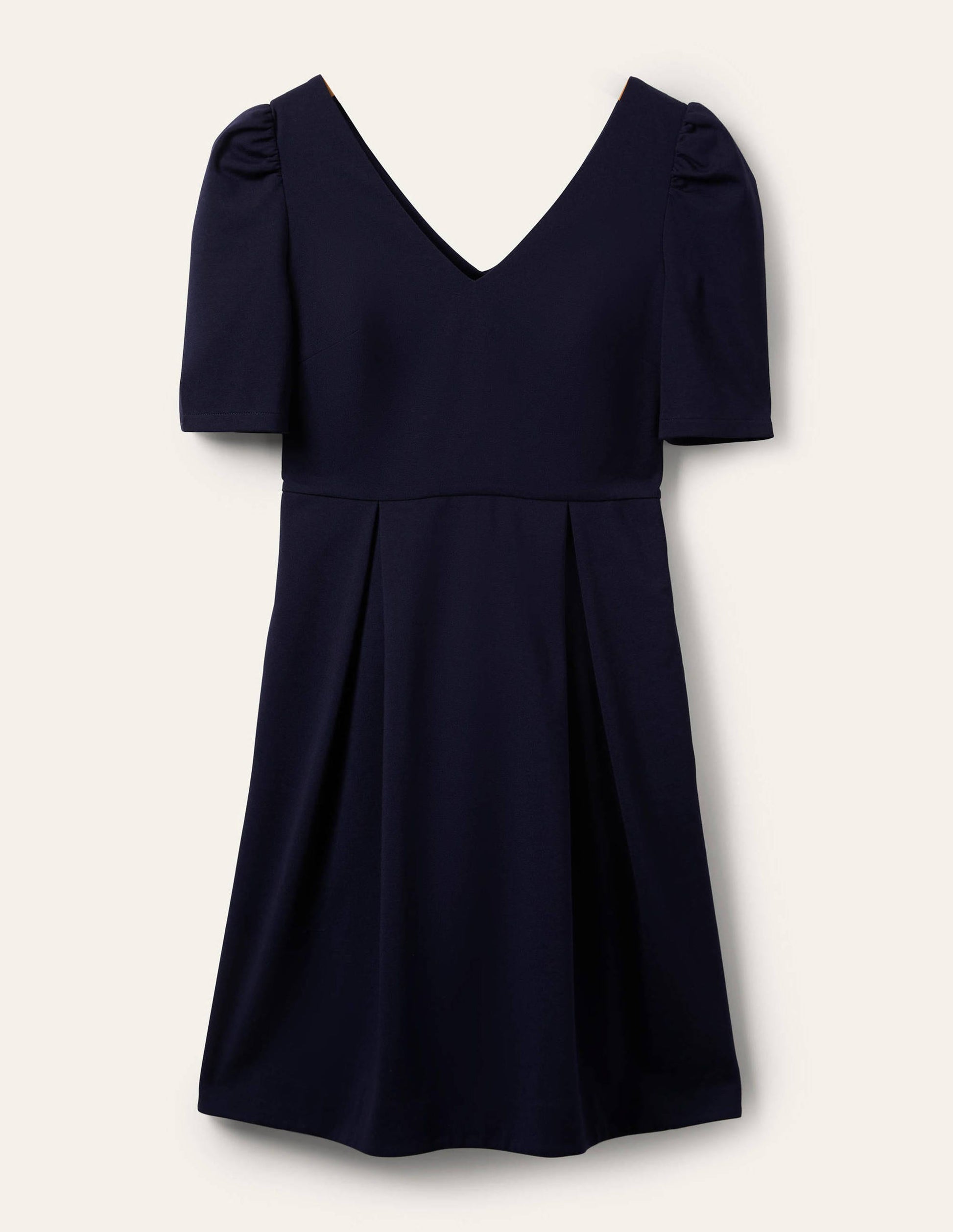 Jerseykleid mit Puffärmeln-Marineblau-6