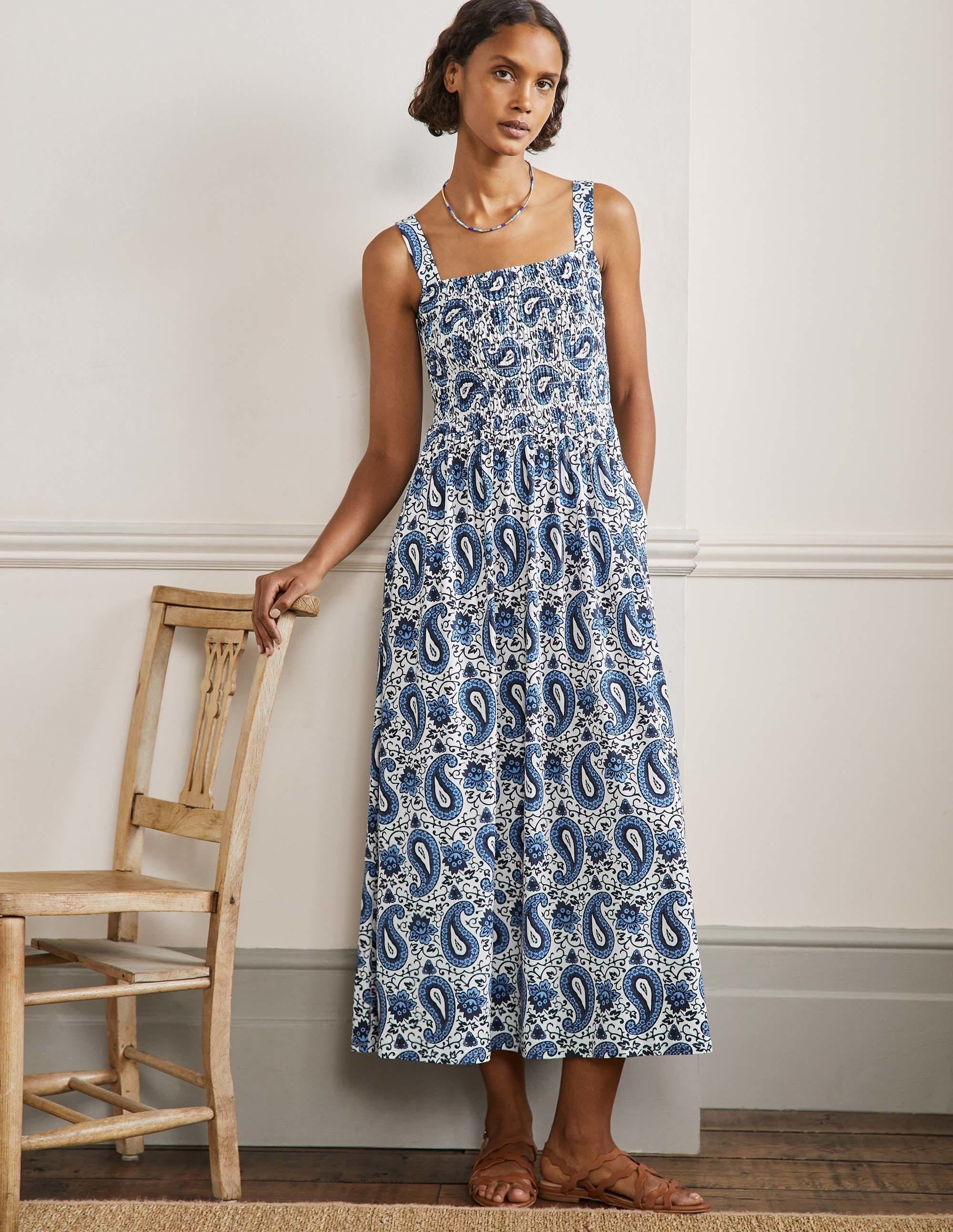 Robe longue Peggy en jersey-Jacinthe, motif Enchanting Paisley - Image 1