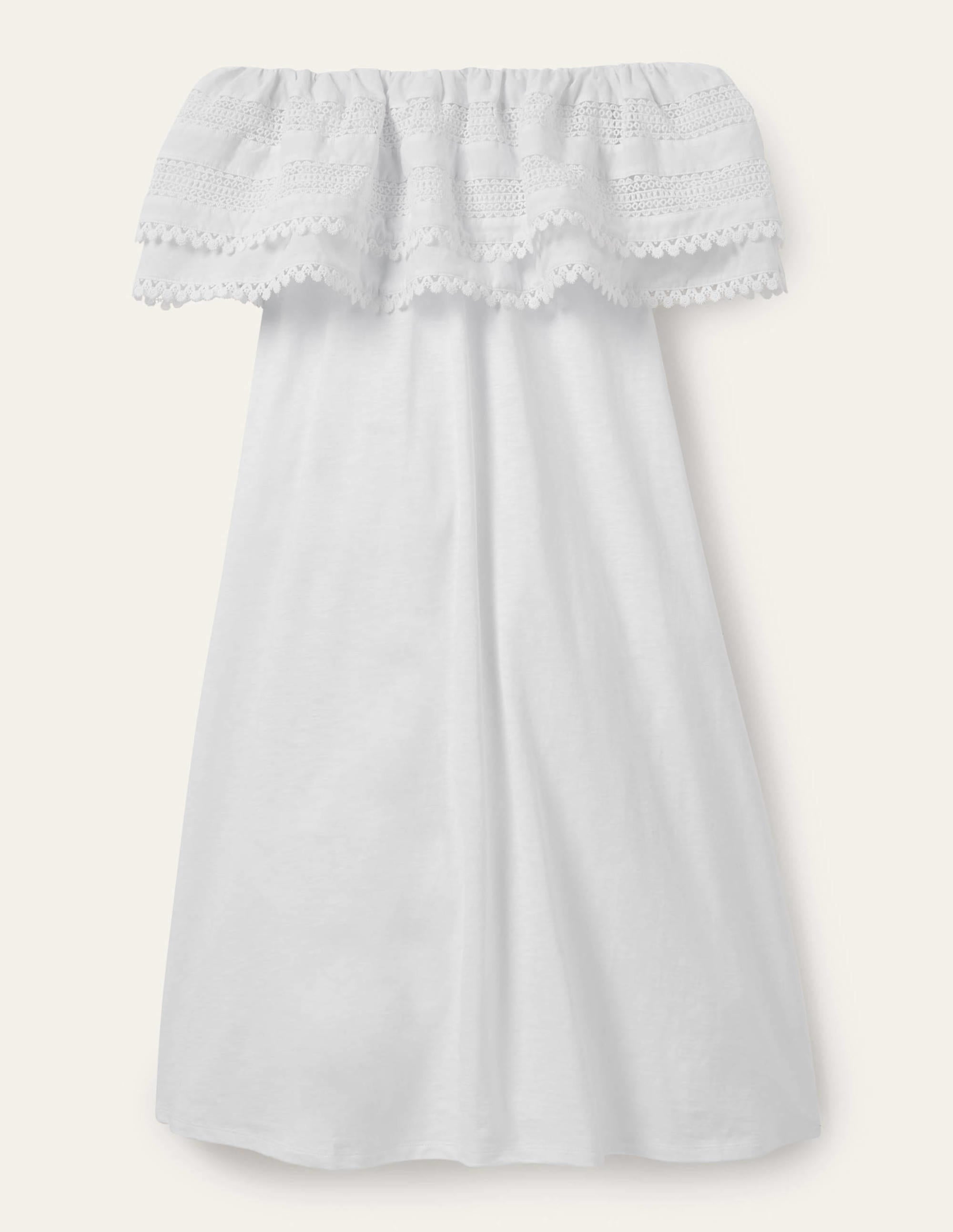 Robe volantée en jersey-Blanc - Image 5