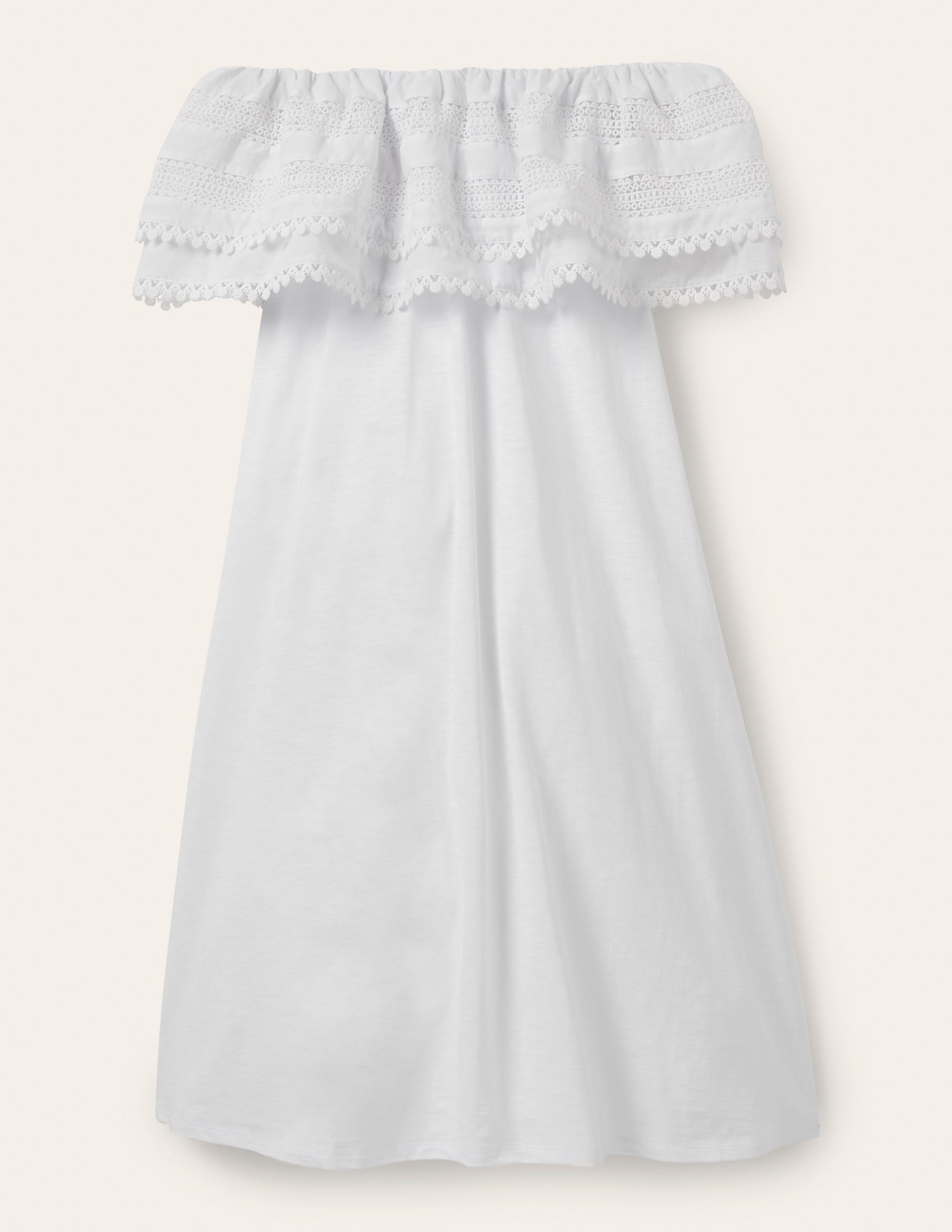 Robe volantée en jersey-Blanc-6