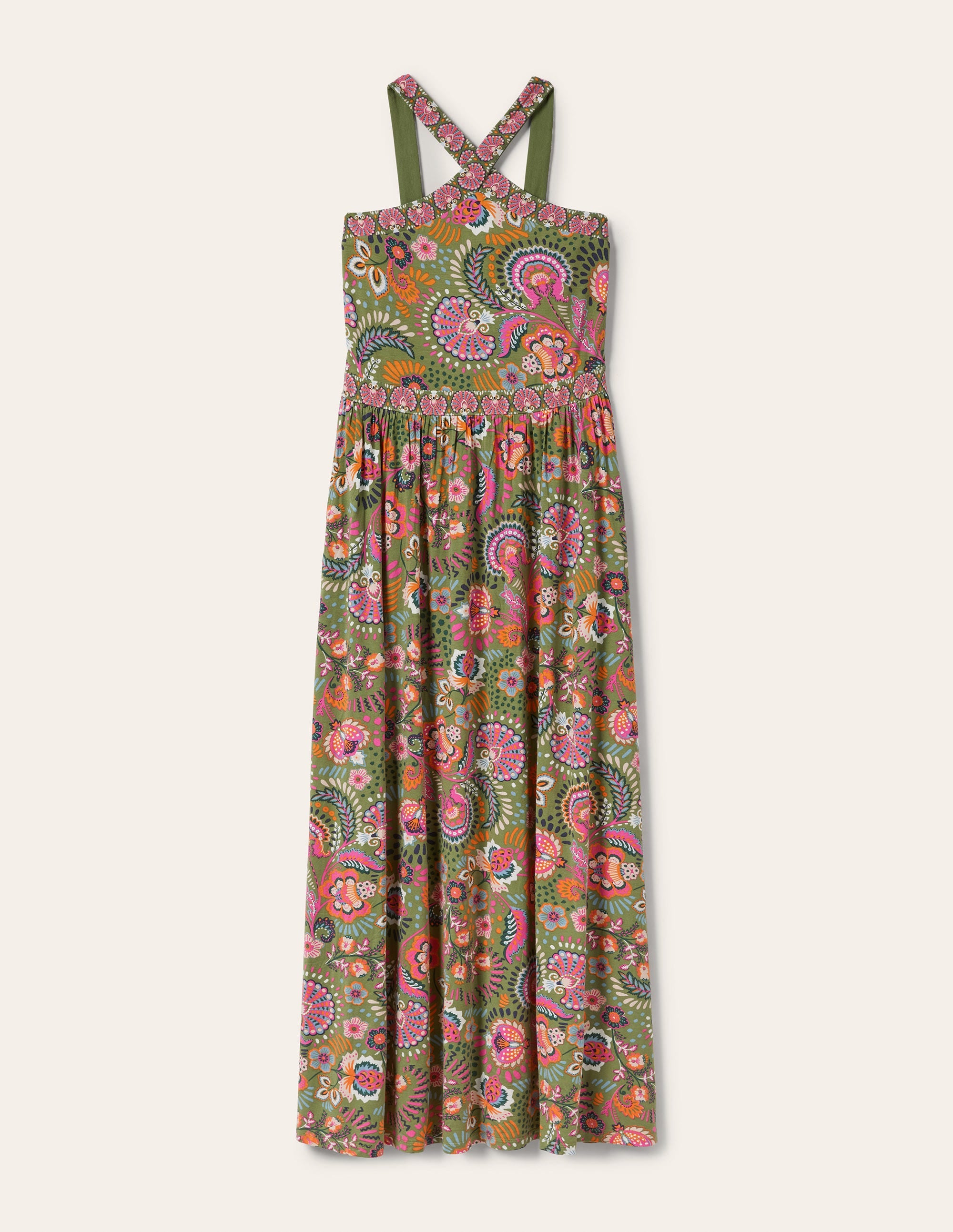 Robe longue dos-nu en jersey-Motif Decorative Meadow petit pois - Image 5
