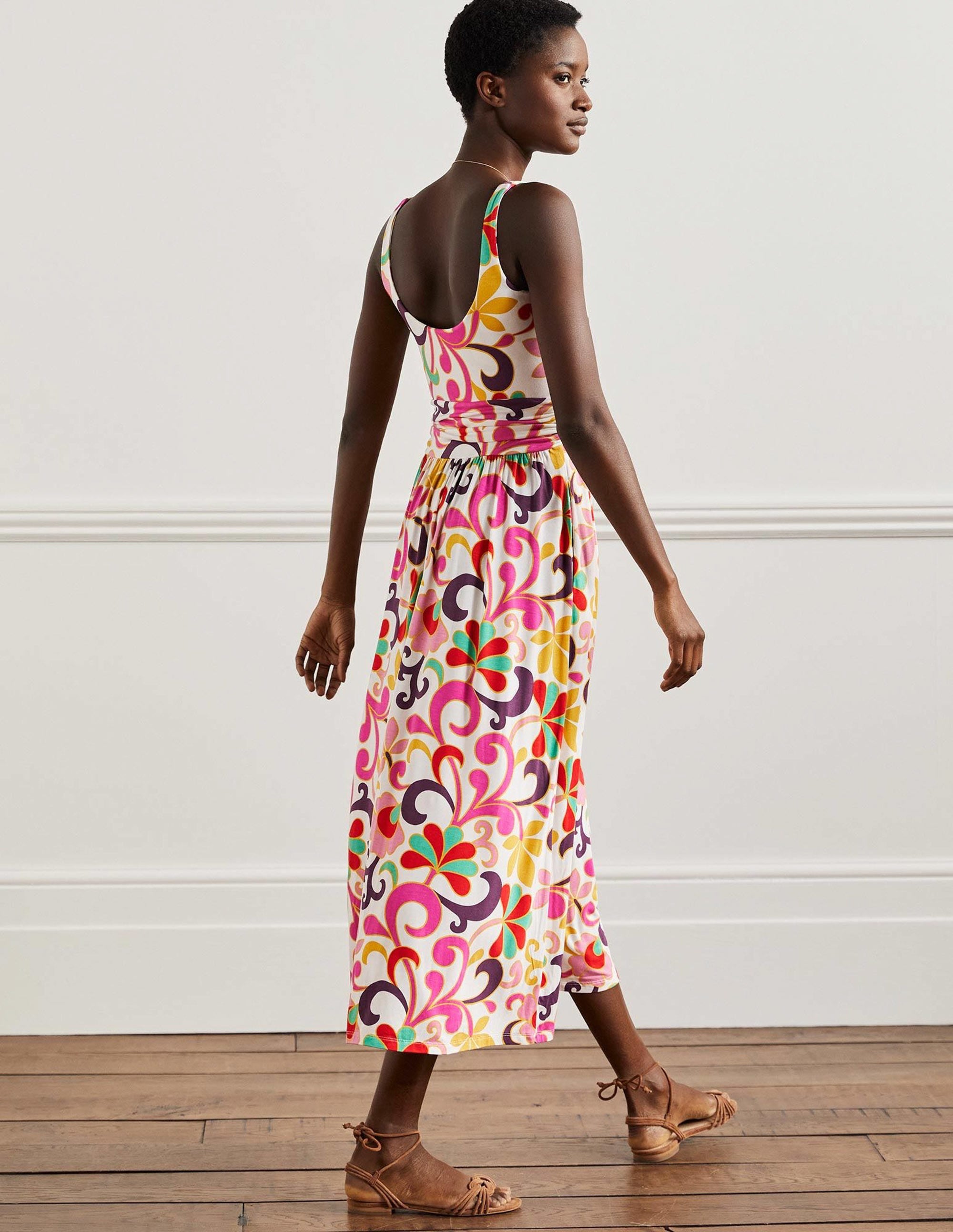 Robe midi col U en jersey-Multi, motif Abstract Petal - Image 6