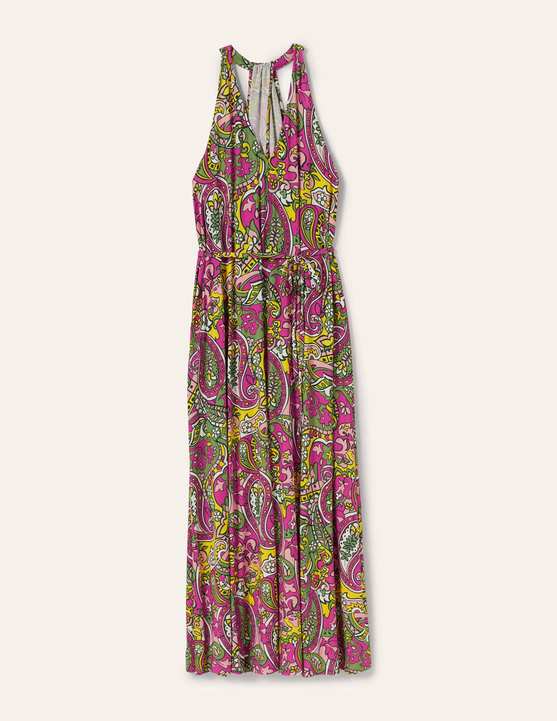 Jersey-Maxikleid mit V-Ausschnitt-Bunt, Paisleymuster-6