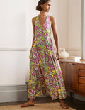 Jersey-Maxikleid mit V-Ausschnitt-Bunt, Paisleymuster