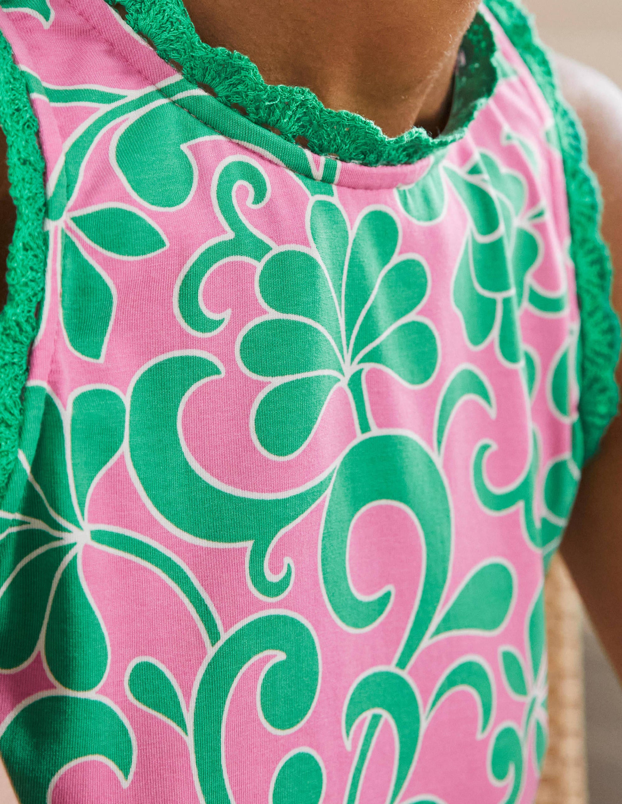 Combishort en jersey et crochet-Barbe à papa, motif Abstract Petal - Image 2