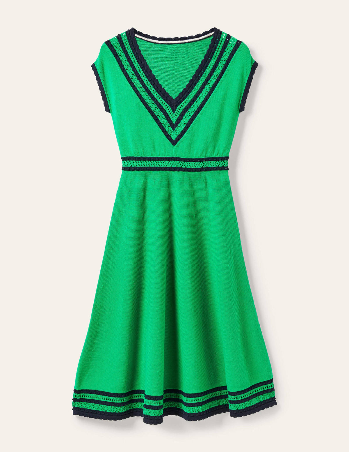 Midi-Strickkleid mit Zierborte-Sattes Smaragdgrün - Image 5