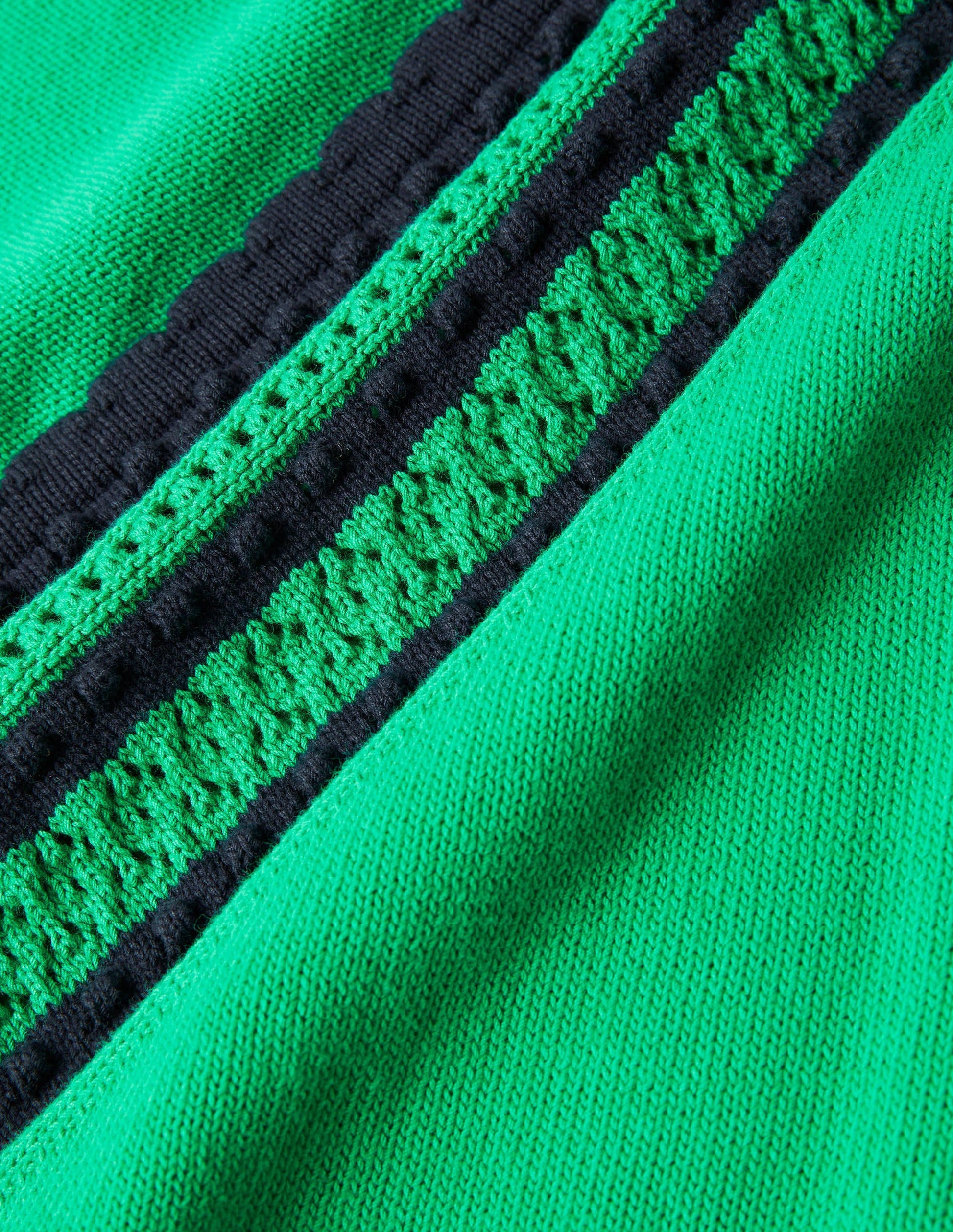 Midi-Strickkleid mit Zierborte-Sattes Smaragdgrün-6