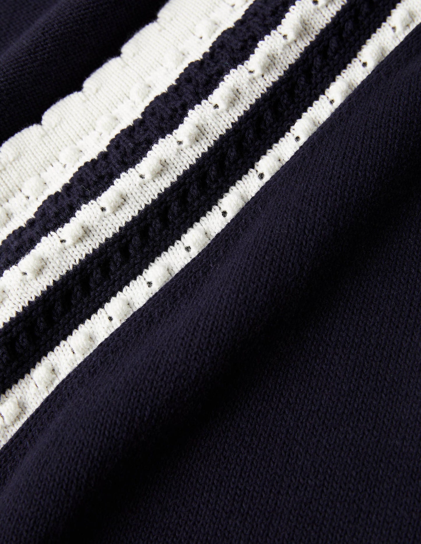 Midi-Strickkleid mit Zierborte-Marineblau