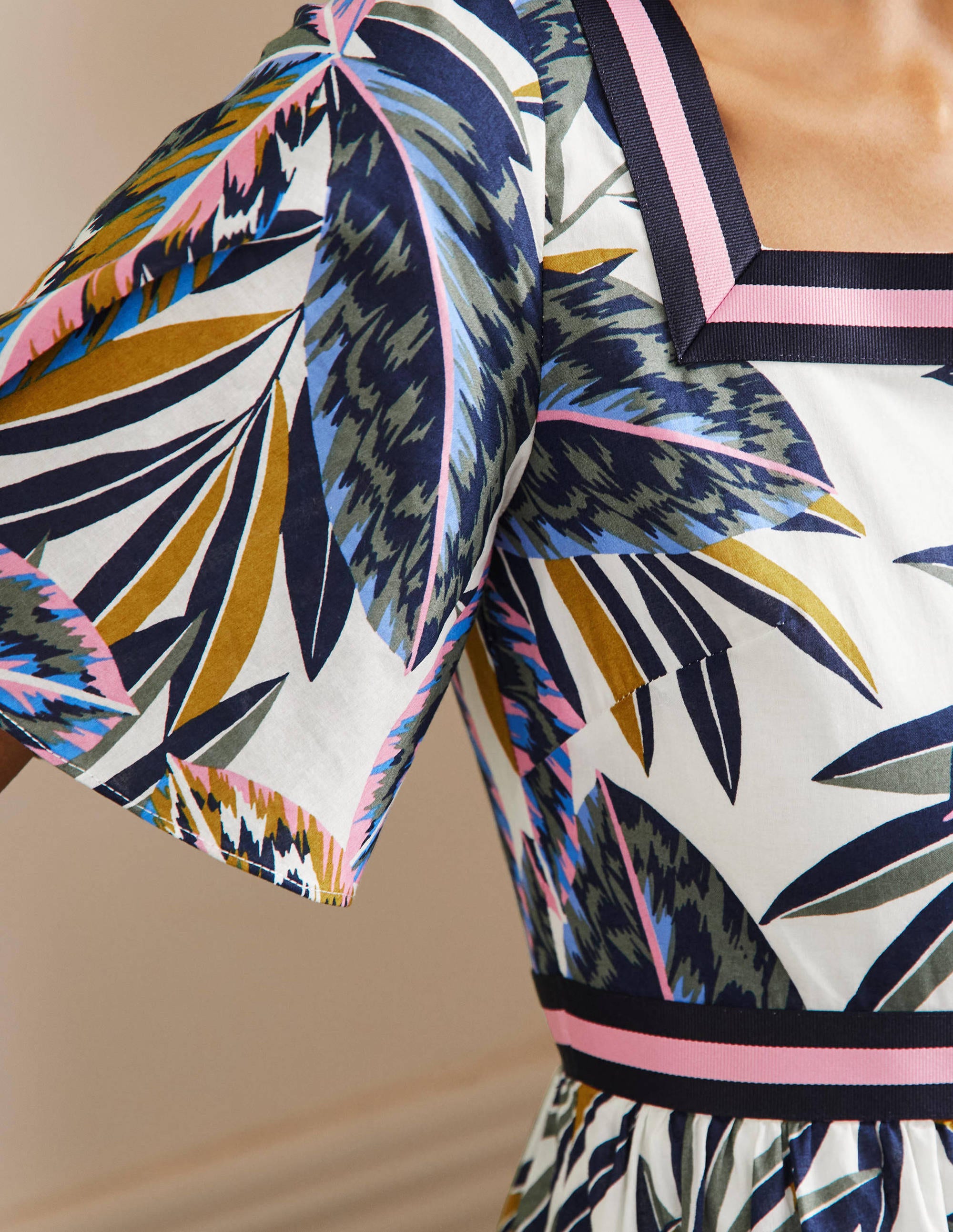 Robe longue rayée-Multi, motif Exotic Leaves - Image 5