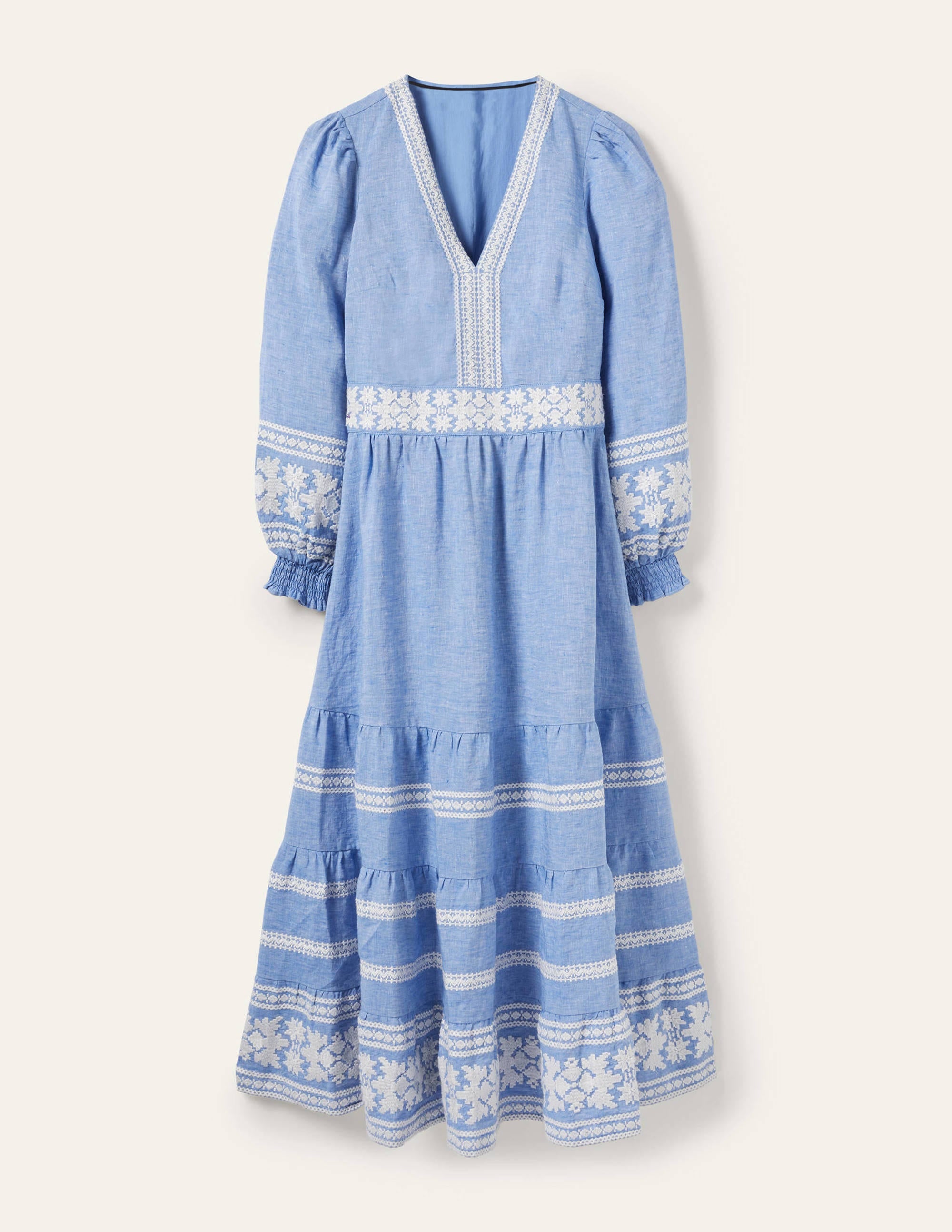 Nadia Embroidered Maxi Dress-Chambray - Image 6
