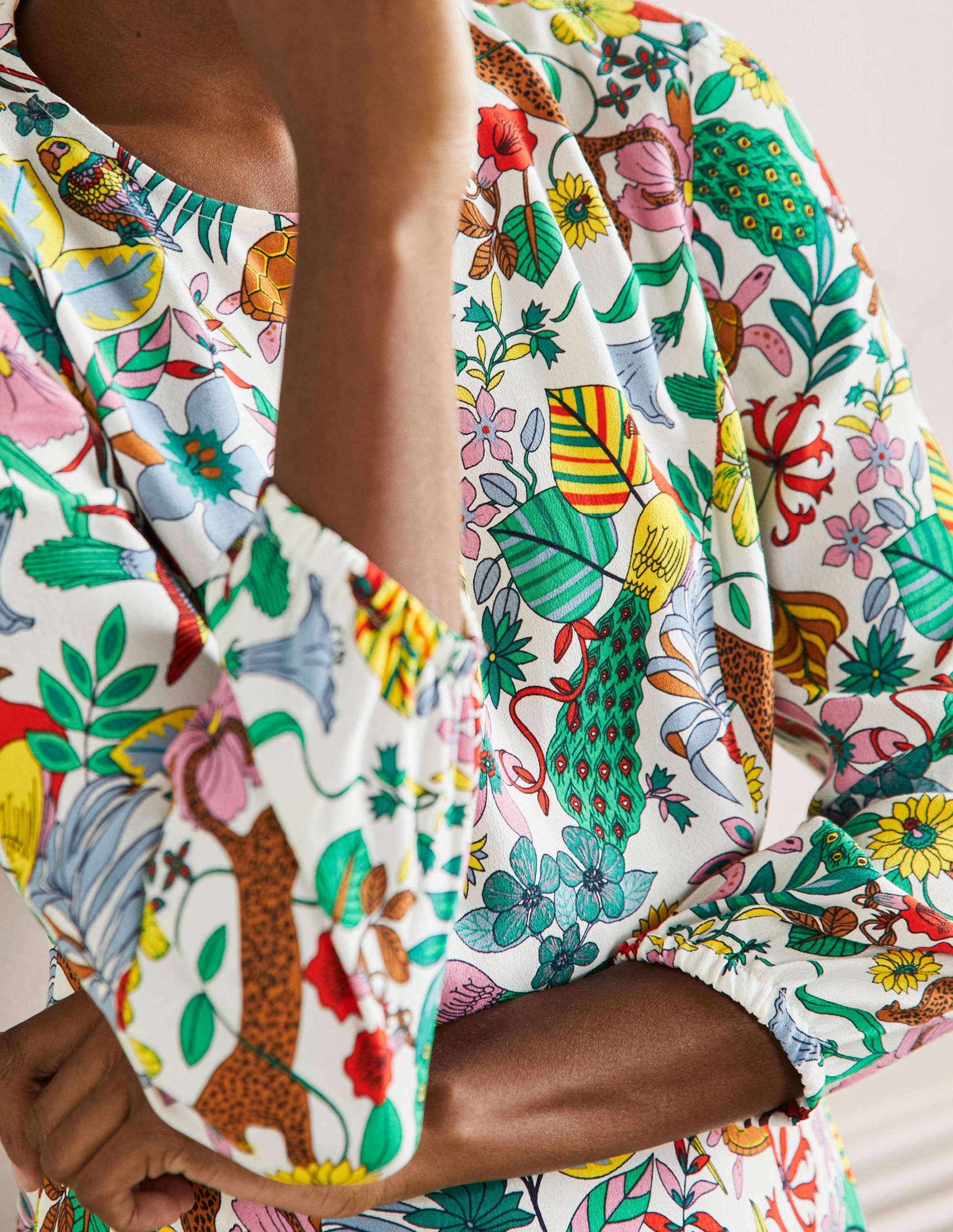 Robe longue à col rond-Multi, motif Exotic Paradise - Image 2