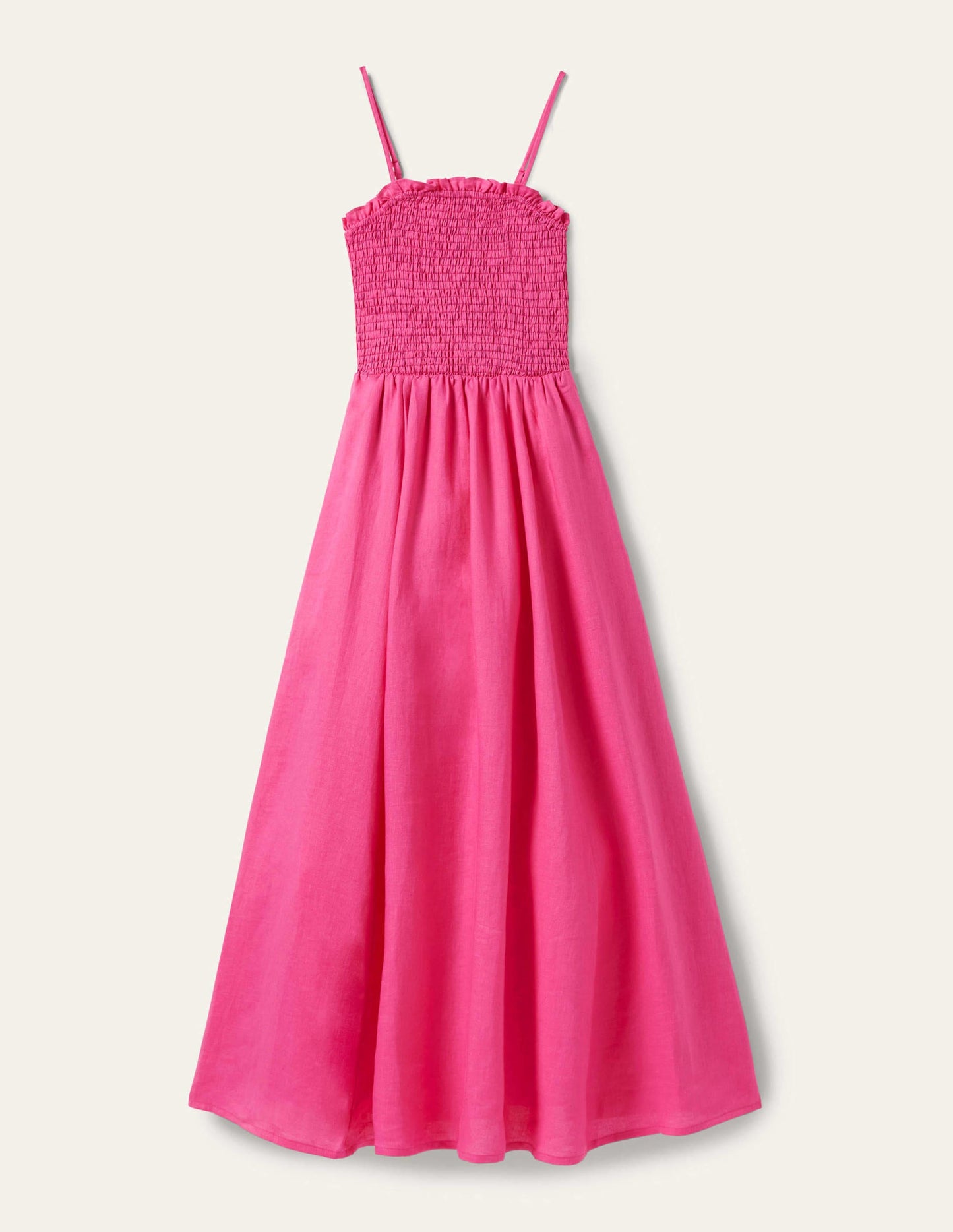 Trägerloses Leinen-Midikleid-Knalliges Stiefmütterchen