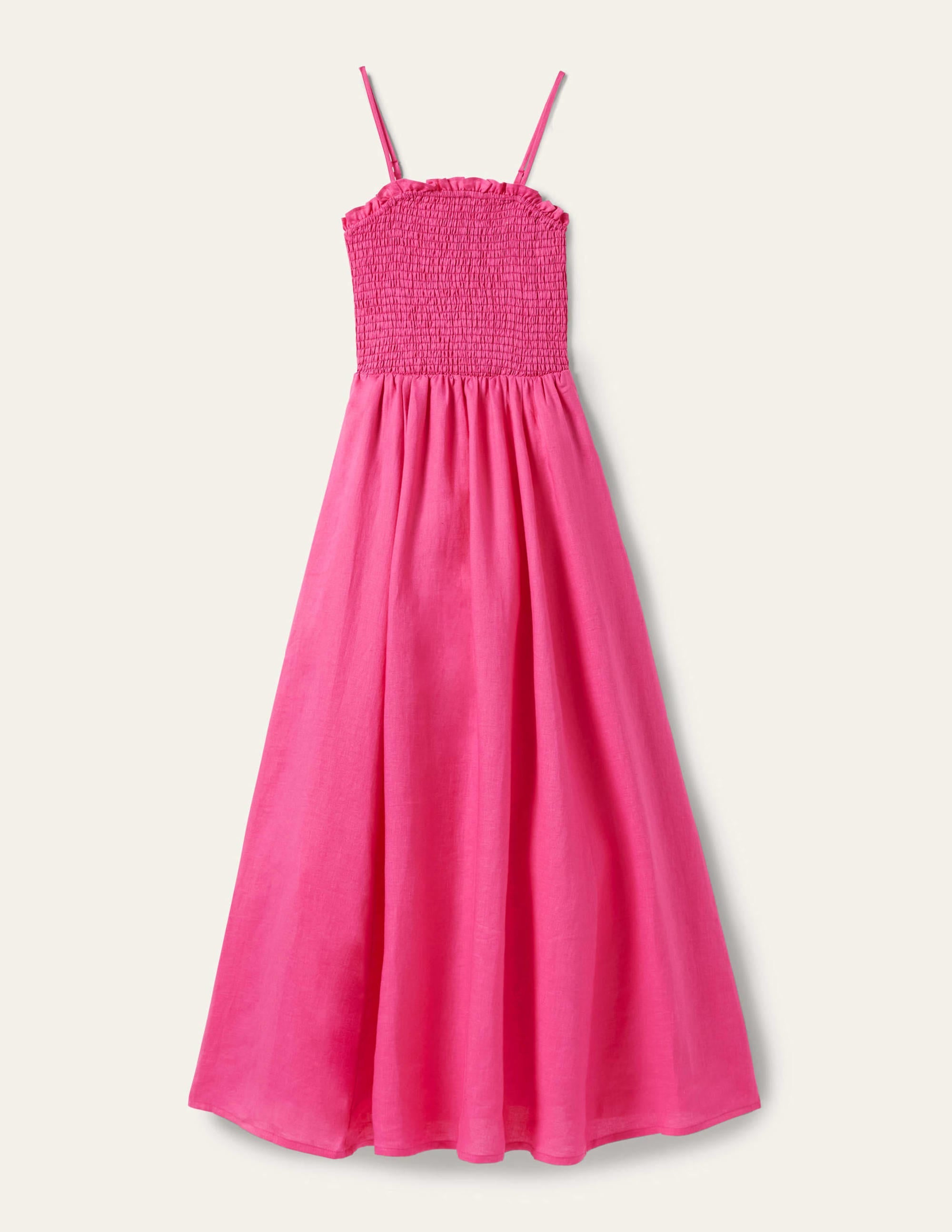Trägerloses Leinen-Midikleid-Knalliges Stiefmütterchen - Image 6